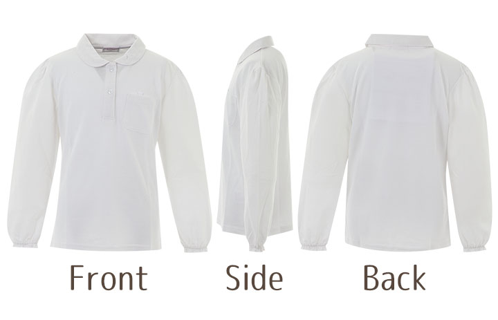 white long sleeve polo shirt womens