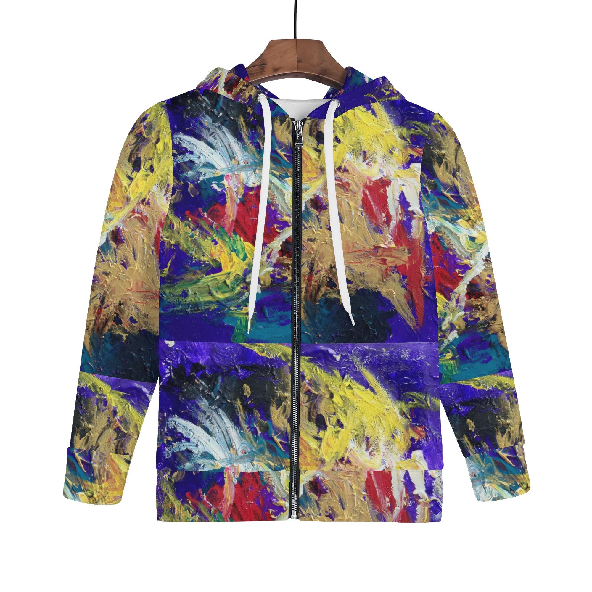 【直送品 同梱不可品】 抑圧の果てに Takenao Wada ART(キッズジップアップフードパーカー) キッズジップアップフードパーカー キッズ アート 抽象画 現代アート サイケ 個性派 モダンアート ART