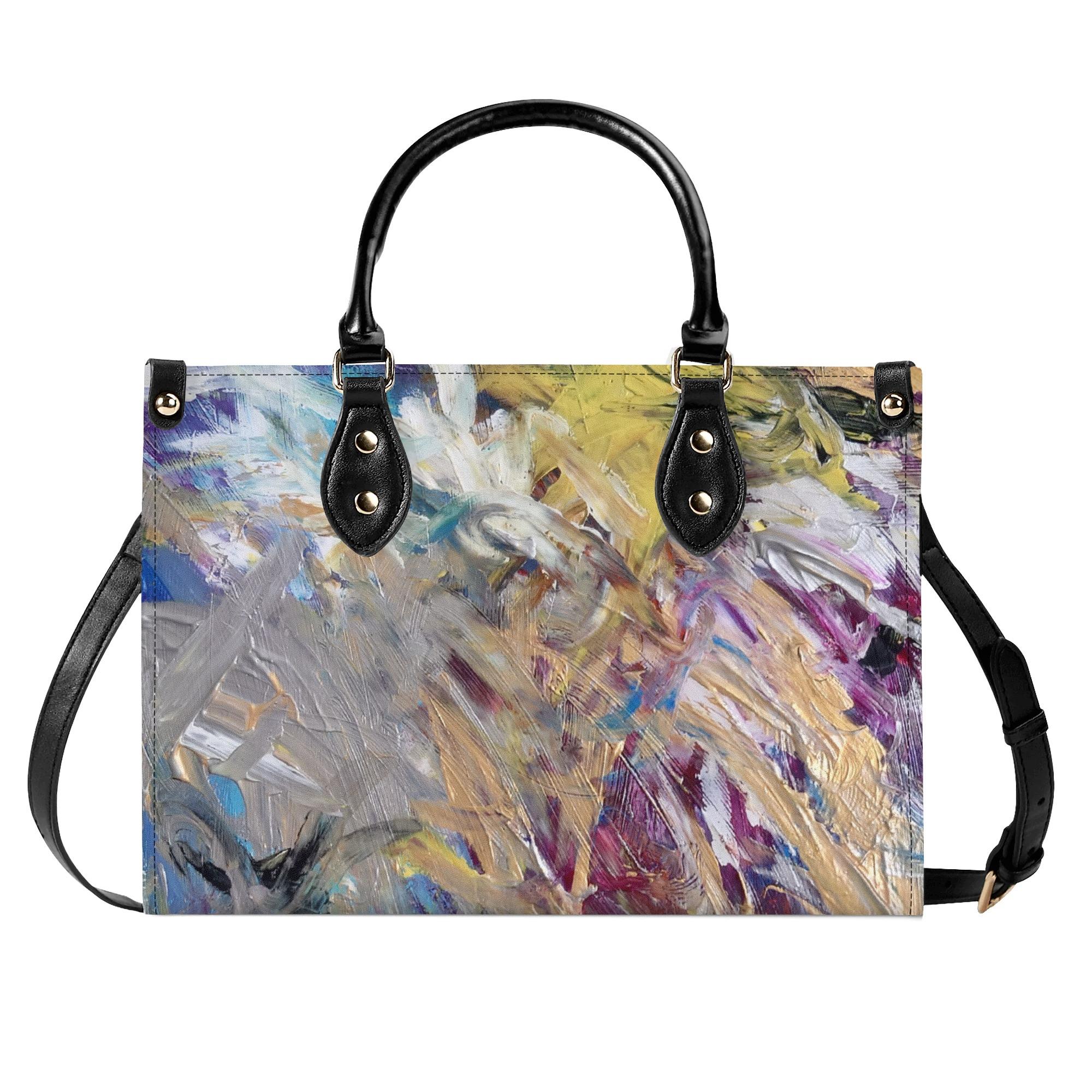 【直送品 同梱不可品】 終着点 Takenao Wada ART(本革ハンドバッグ) 本革ハンドバッグ レディース バッグ アート 抽象画 現代アート サイケ 個性派 モダンアート ART 【受注作成品 14,378円