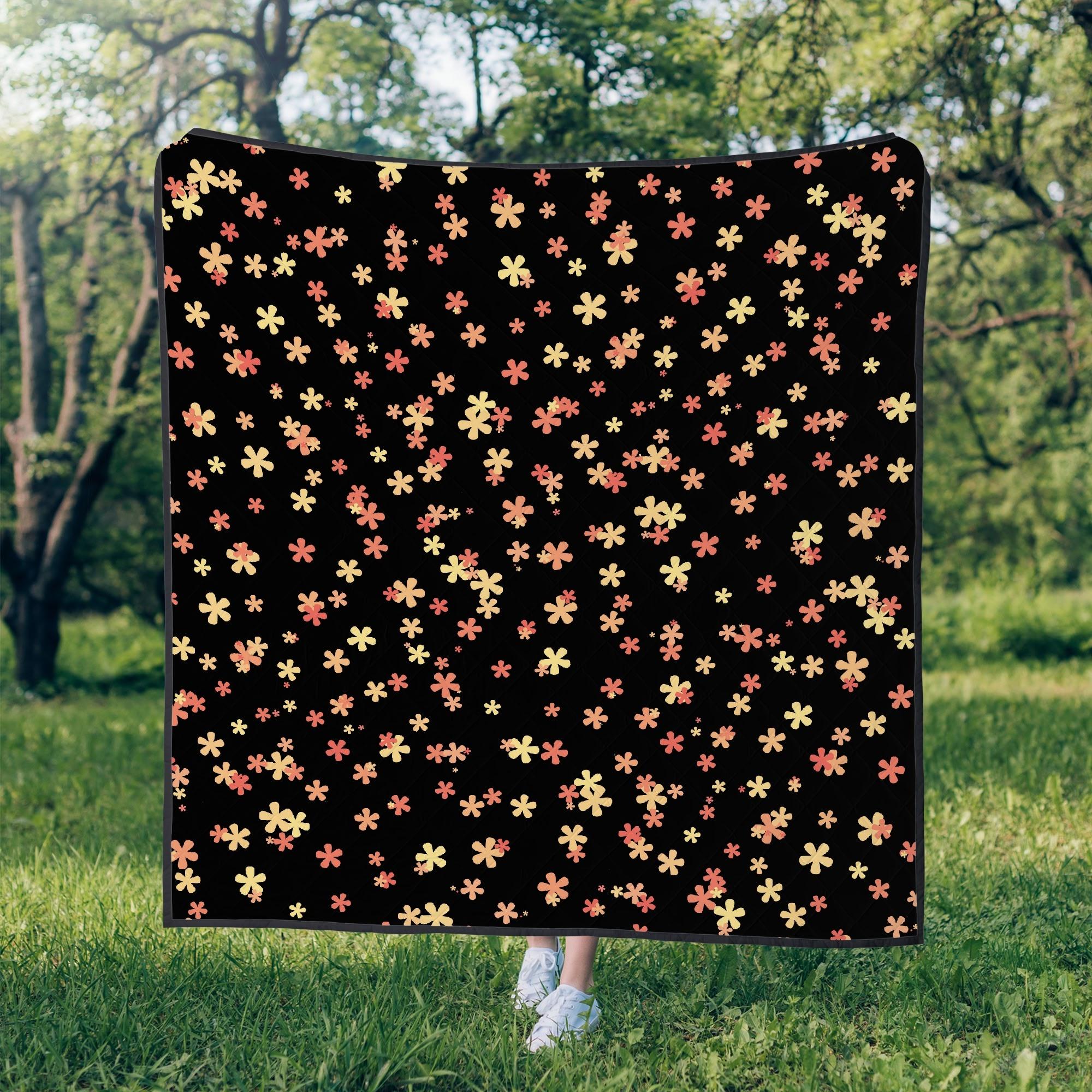 【直送品 同梱不可品】 ほわほわ可愛いカラフル小花柄B(夏布団) 夏布団 ユニセックス ホームデコレーション 全て 可愛い 花 小花 カラフル 黒 シルエット 暖色系 冴木みやこ 【受注作成品 5,284円