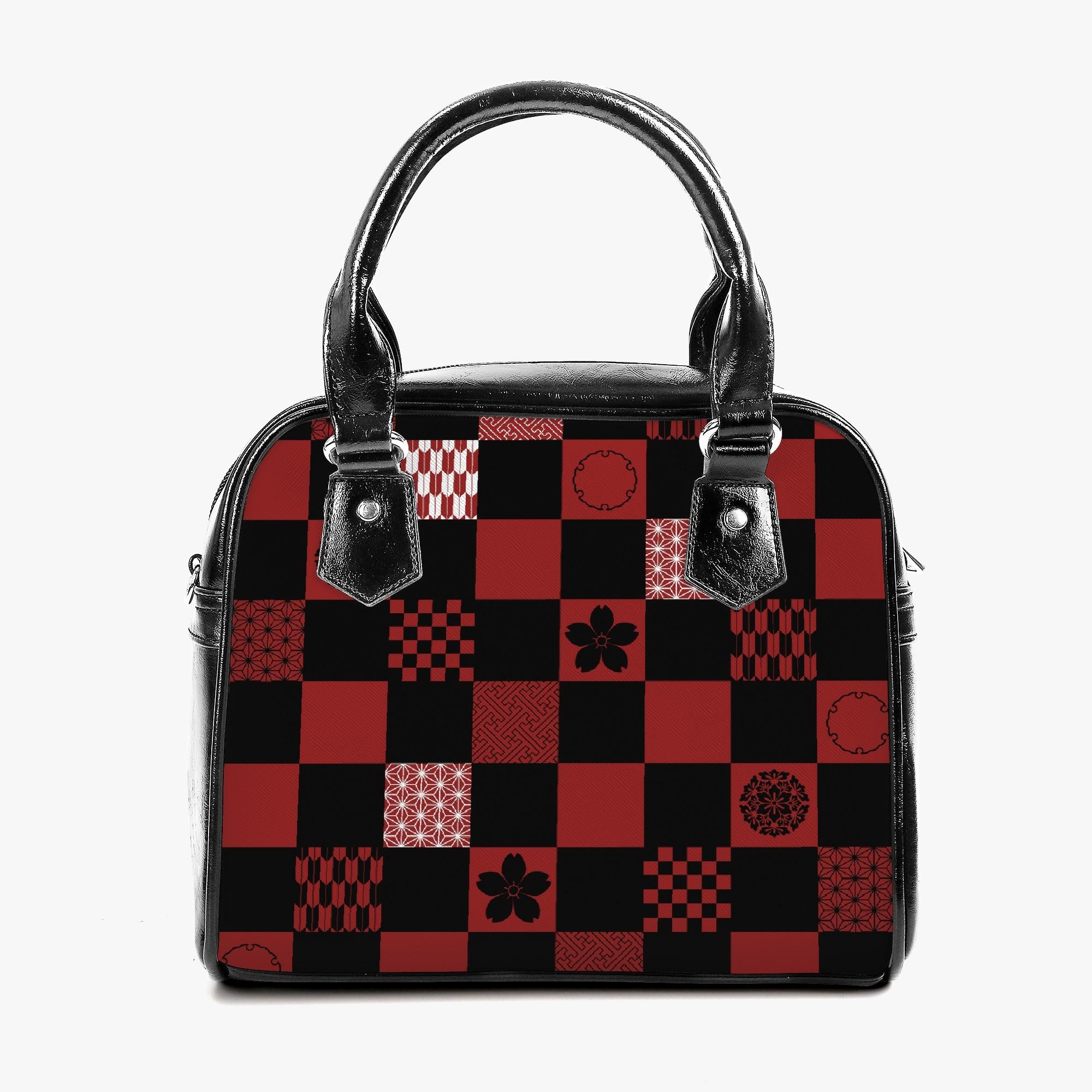 【直送品 同梱不可品】 和の地紋文様柄 えんじ色(2WAYショルダーバッグ) 2WAYショルダーバッグ レディース バッグ 全て 和風 和柄 桜 雪輪 麻の葉 地紋 紗綾紋 紋様 矢絣 市松模様 六華唐草