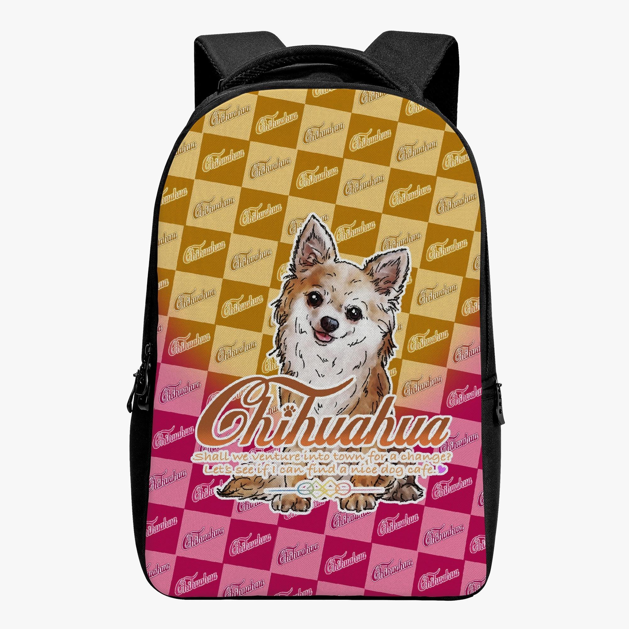 【直送品 同梱不可品】 チワワ 柄のリュックサック (リュック)(バックパック) バックパック ユニセックス バッグ 全て ドッグ ペット ペットグッズ おちたけみち プリントン chihuahua