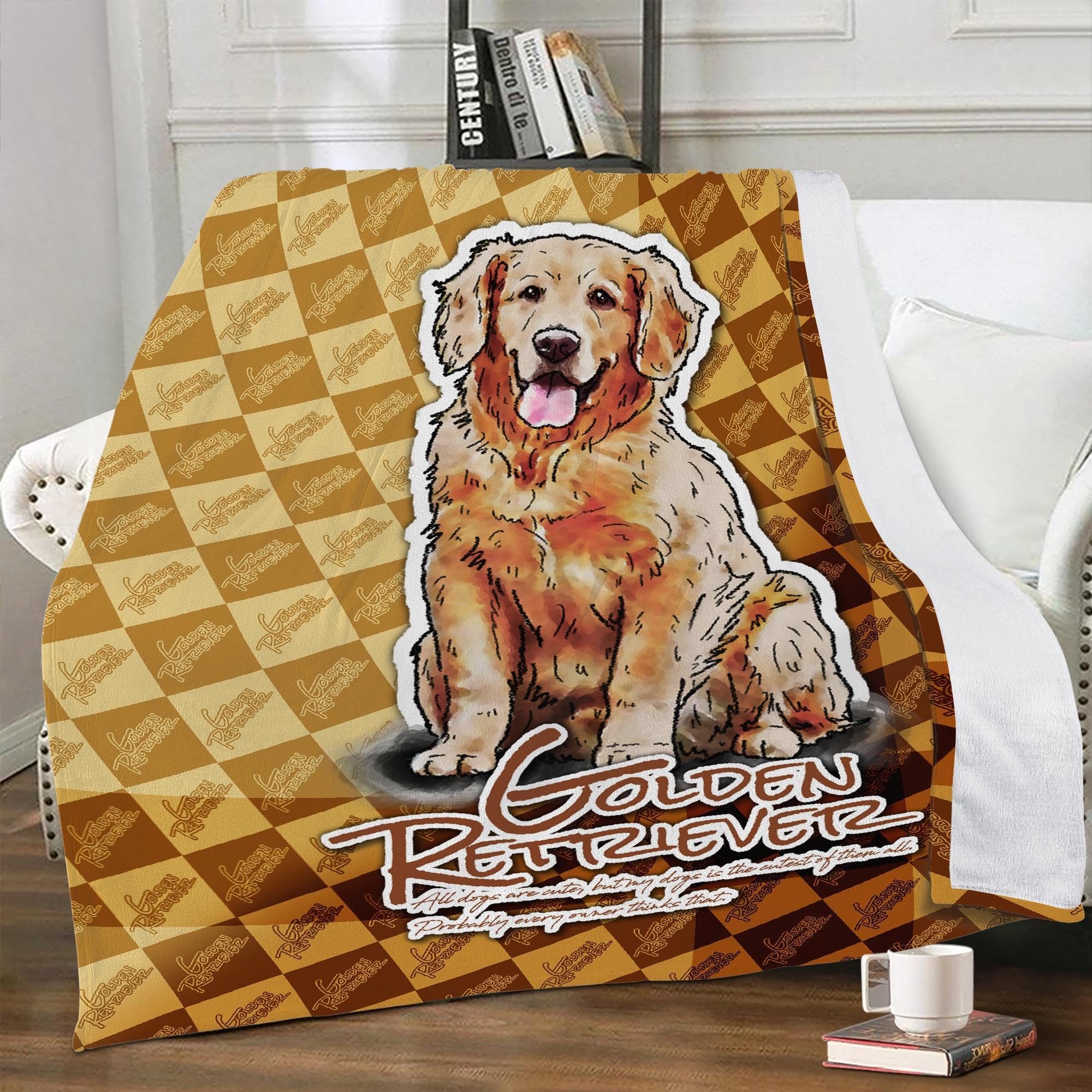【直送品 同梱不可品】 ゴールデンレトリバー 柄の毛布 (毛布) 毛布 ユニ一発やる 養護ホーム飾りつけ 総べて 飼い犬 愛玩動物 愛玩動物グッズ おちたけみち