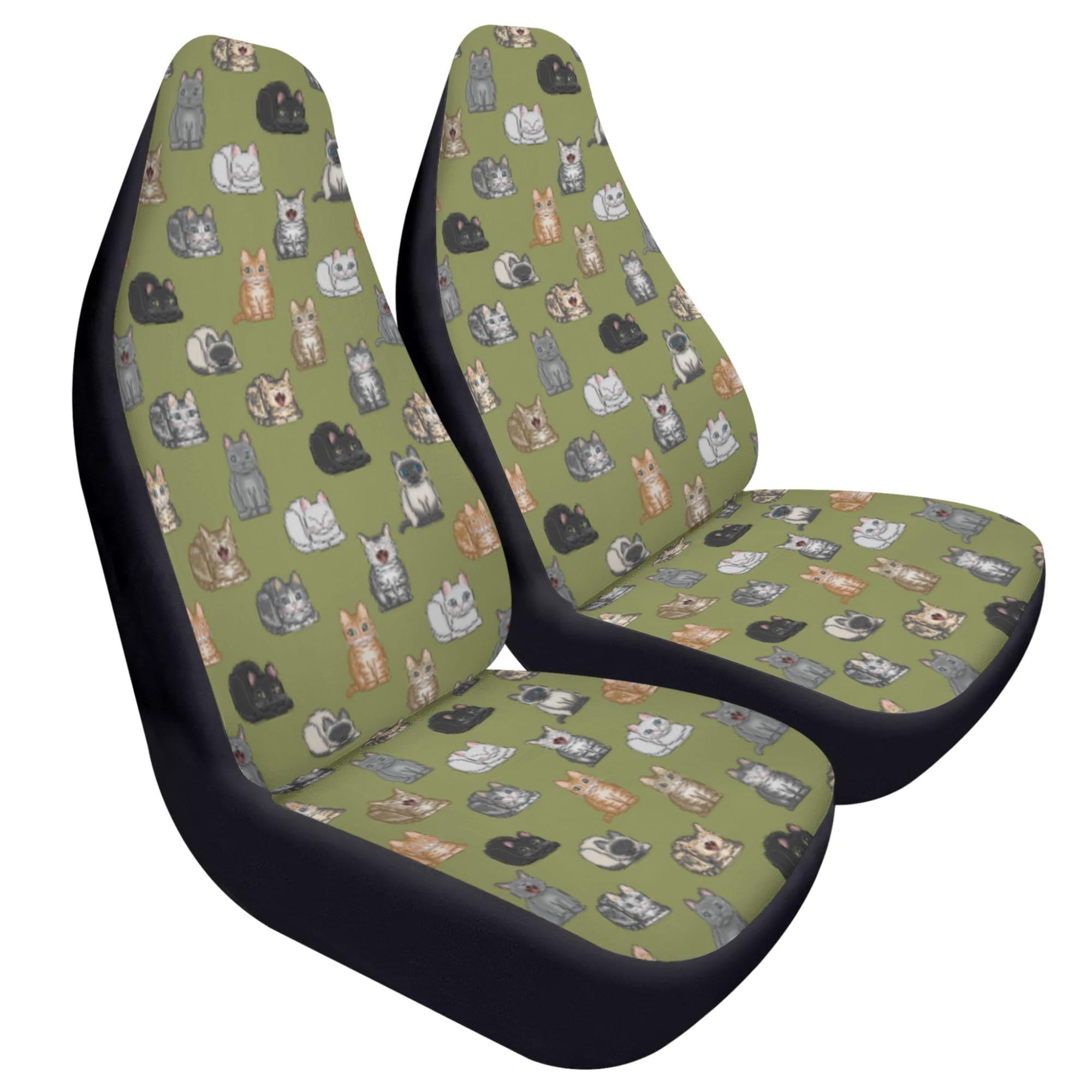 【直送品 同梱不可品】 NEKO_10G_CSC(カーシートカバー) カーシートカバー ユニセックス ホームデコレーション 全て 猫 ネコ ねこ CAT ペット アニマル 動物 ドット絵 nekototuribito 【受注作成品