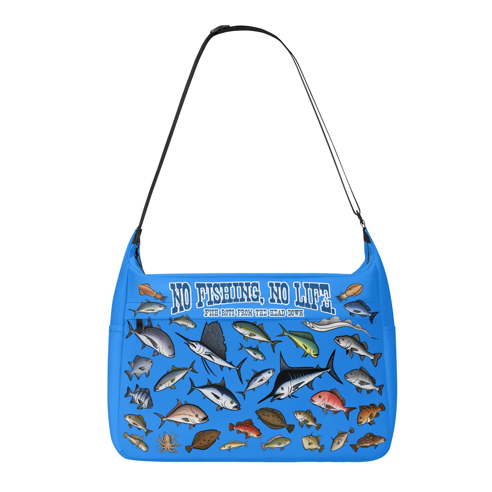 【直送品 同梱不可品】 KAISUIGYO_C_MB(ショルダーバッグ) ショルダーバッグ ユニセックス バッグ 全て 魚 海 釣り 海釣り 魚釣り 海水魚 アオリイカ マハゼ シロギス マダイ キジハタ クロダイ