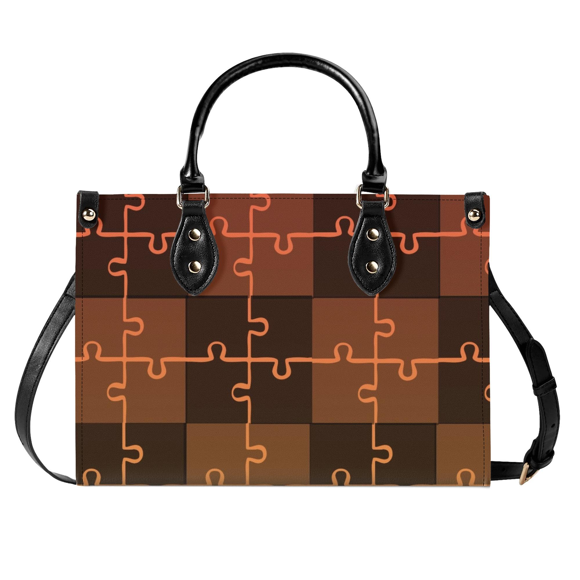 【直送品 同梱不可品】 パズル アート(本革ハンドバッグ) 本革ハンドバッグ レディース バッグ アート originalアート megu 【返品キャンセル不可品】
