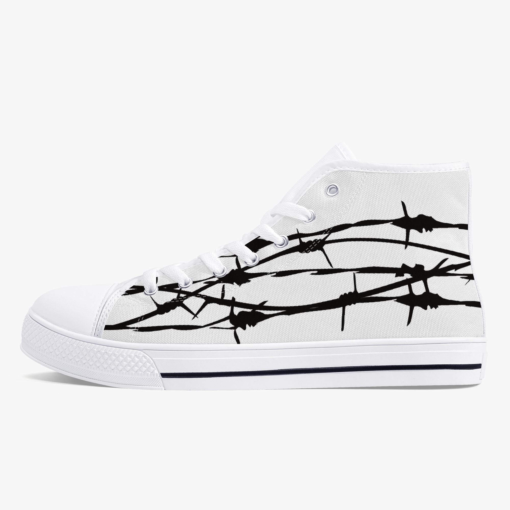 【直送品 同梱不可品】 Wire design(ハイカットキャンバスシューズ) ハイカットスニーカー メンズ レディース シューズ アート ハート ストリート ワイヤー Golazo14 【受注作成品