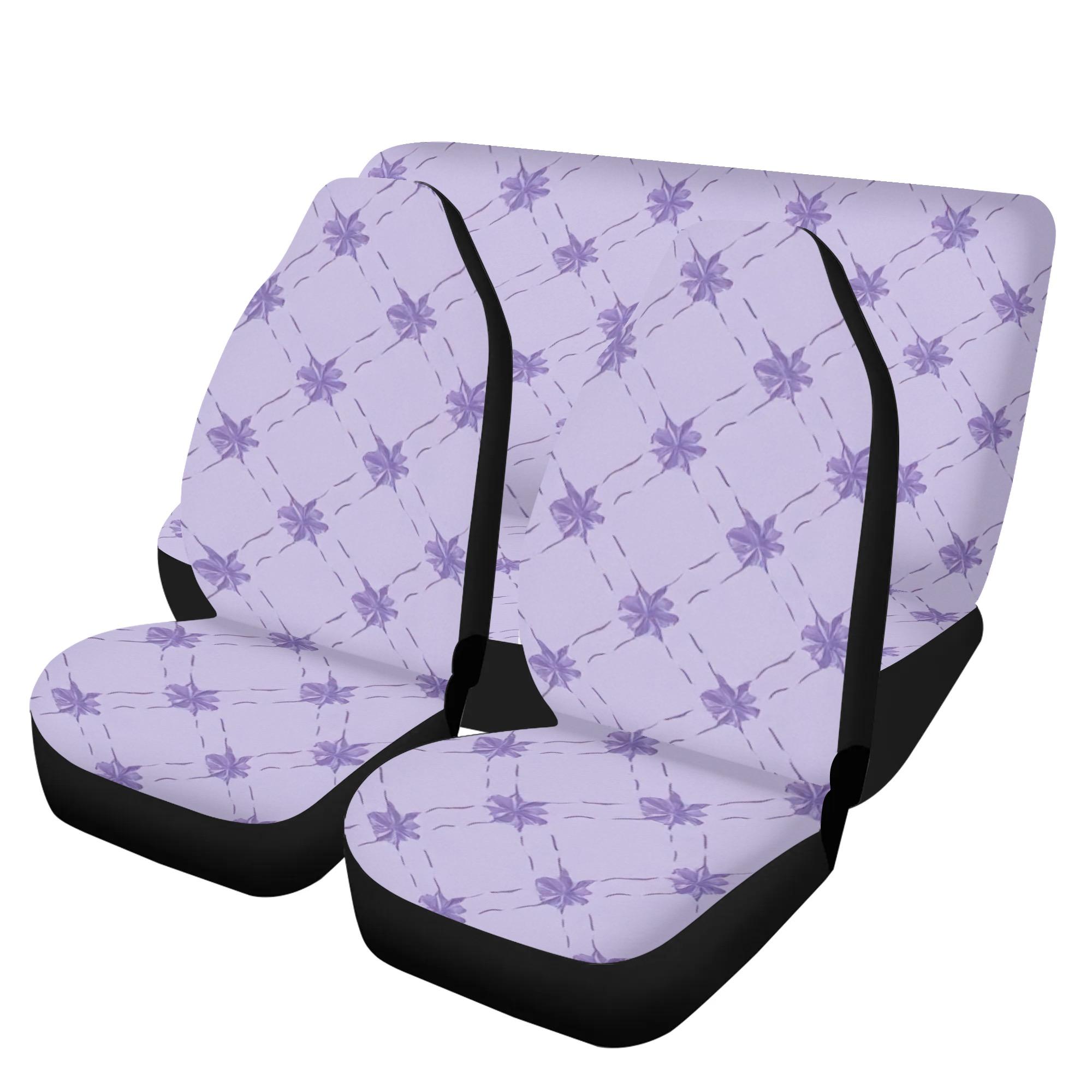 【直送品 同梱不可品】 花 パープル(カーシートカバーセット) カーシートカバーセット ユニセックス ホームデコレーション 全て かわいい パープル 紫 パステルカラー 紫色 松浦はれ｜ロミオニ防災グッズ保存水や食の店