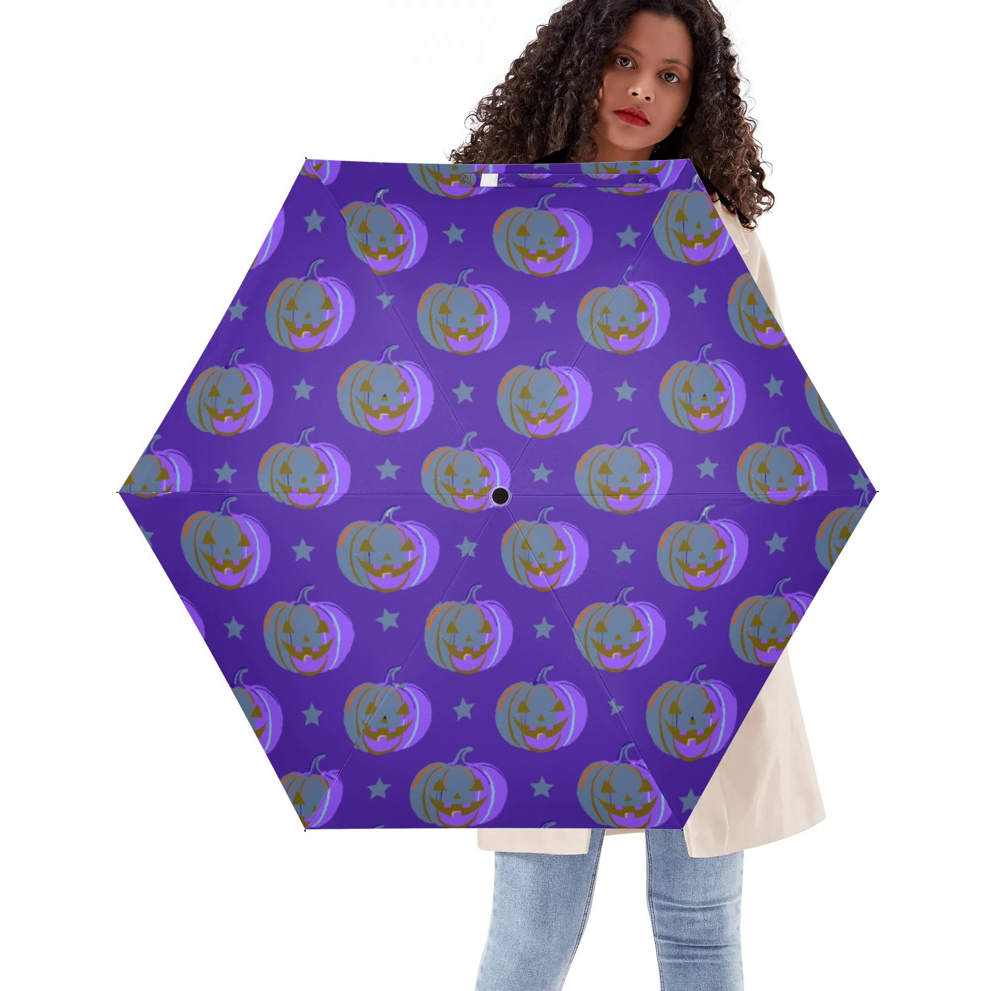 【直送品 同梱不可品】 Halloween パープル(軽量折り畳み傘) 軽量折り畳み傘 ユニセックス アクセサリー 全て パープル ハロウィン 秋 10月 松浦はれ 【受注作成品 返品キャンセル不可品】