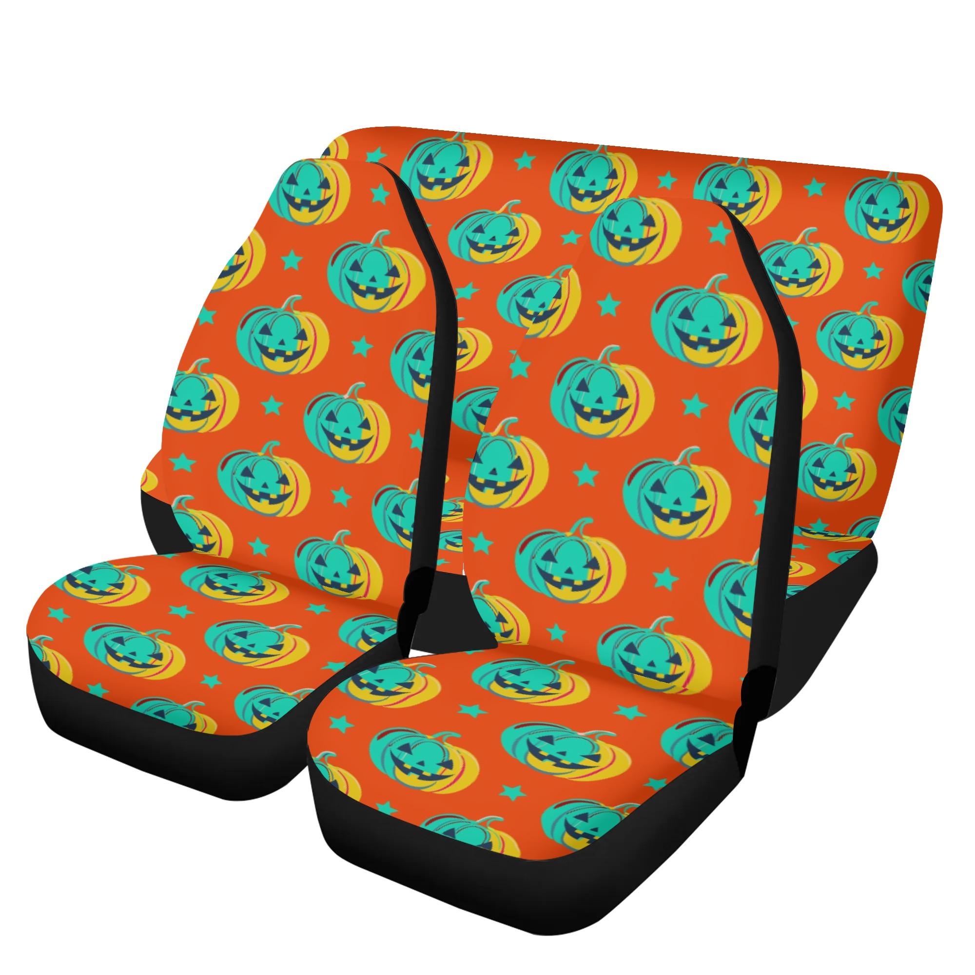 【直送品 同梱不可品】 Halloween オレンジ(カーシートカバーセット) カーシートカバーセット ユニセックス ホームデコレーション 全て オレンジ ハロウィン 秋 10月 松浦はれ 【受注作成品｜ロミオニ防災グッズ保存水や食の店