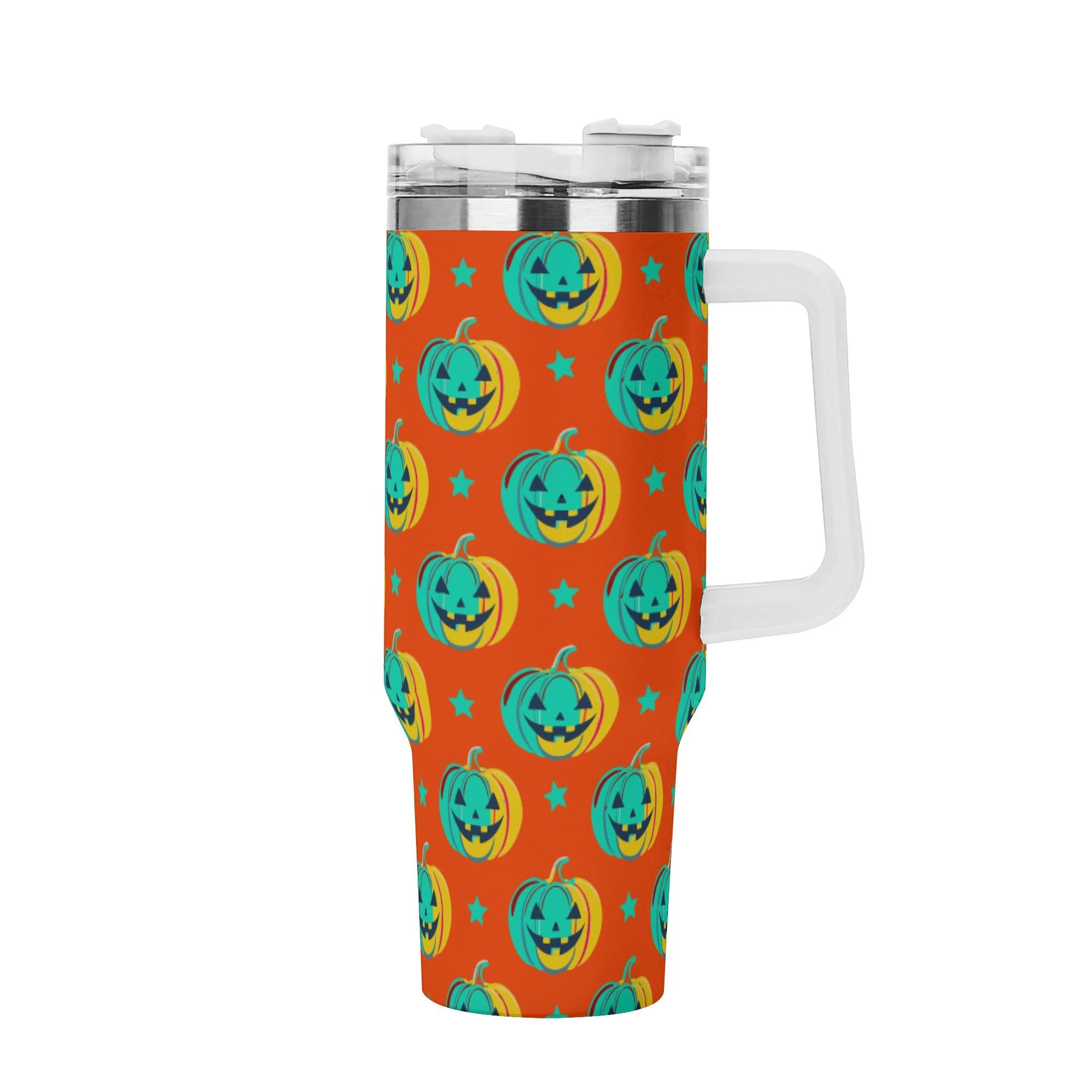 【直送品 同梱不可品】 Halloween オレンジ(取っ手付きタンブラー) 取っ手付きタンブラー ユニセックス アクセサリー 全て オレンジ ハロウィン 秋 10月 松浦はれ 【受注作成品