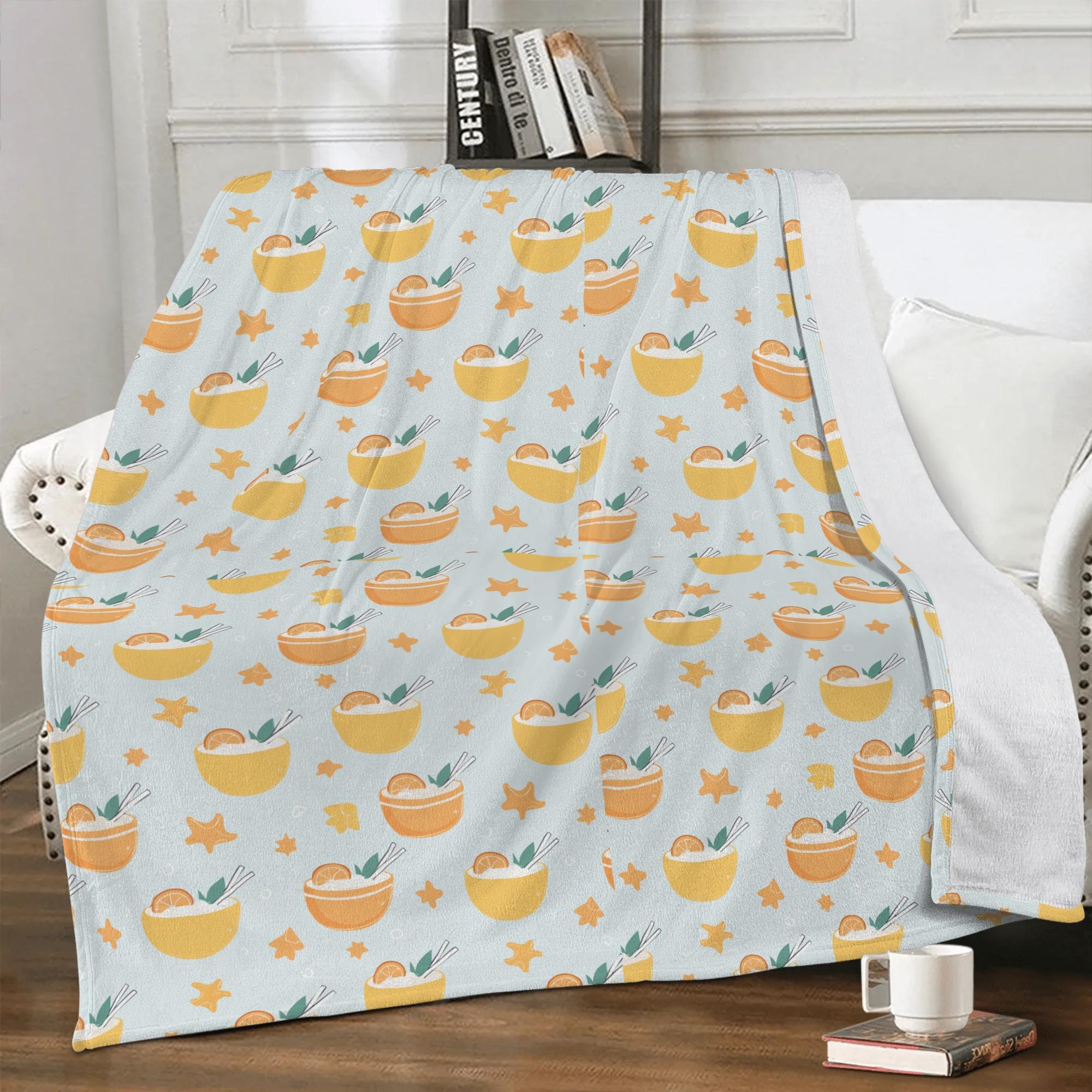 【直送品 同梱不可品】 スイーツ 夏(ブランケット) ブランケット ユニセックス ホームデコレーション 全て かわいい ブルー 水色 オレンジ 夏 松浦はれ 【返品キャンセル不可品】