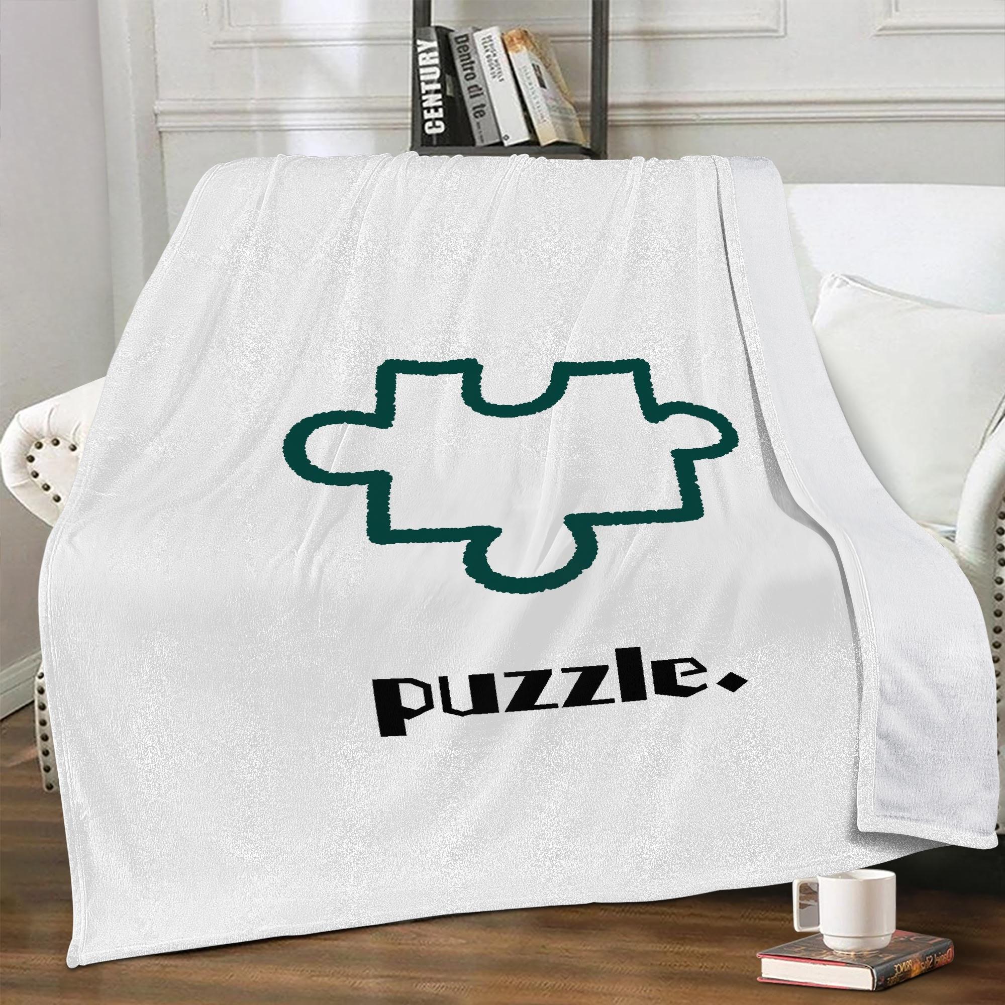 【直送品 同梱不可品】 puzzle柄（ピース）グリーン(ブランケット) ブランケット ユニセックス ホームデコレーション 全て アート グリーン パズル puzzle ピース green 松浦はれ 【受注作成品