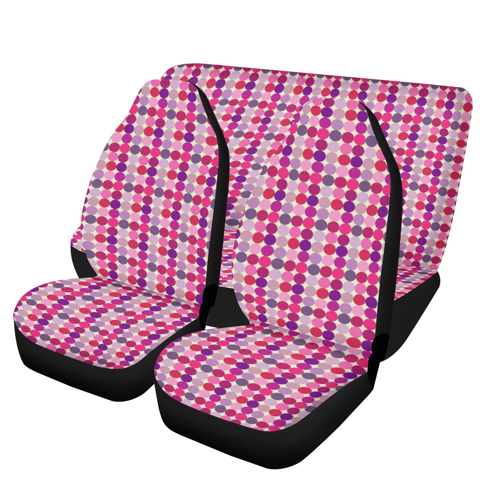 【直送品 同梱不可品】 ピンクパープル??派手派手ドット(カーシートカバーセット) カーシートカバーセット ユニセックス ホームデコレーション 全て ピンク パープル ドット柄 可愛い