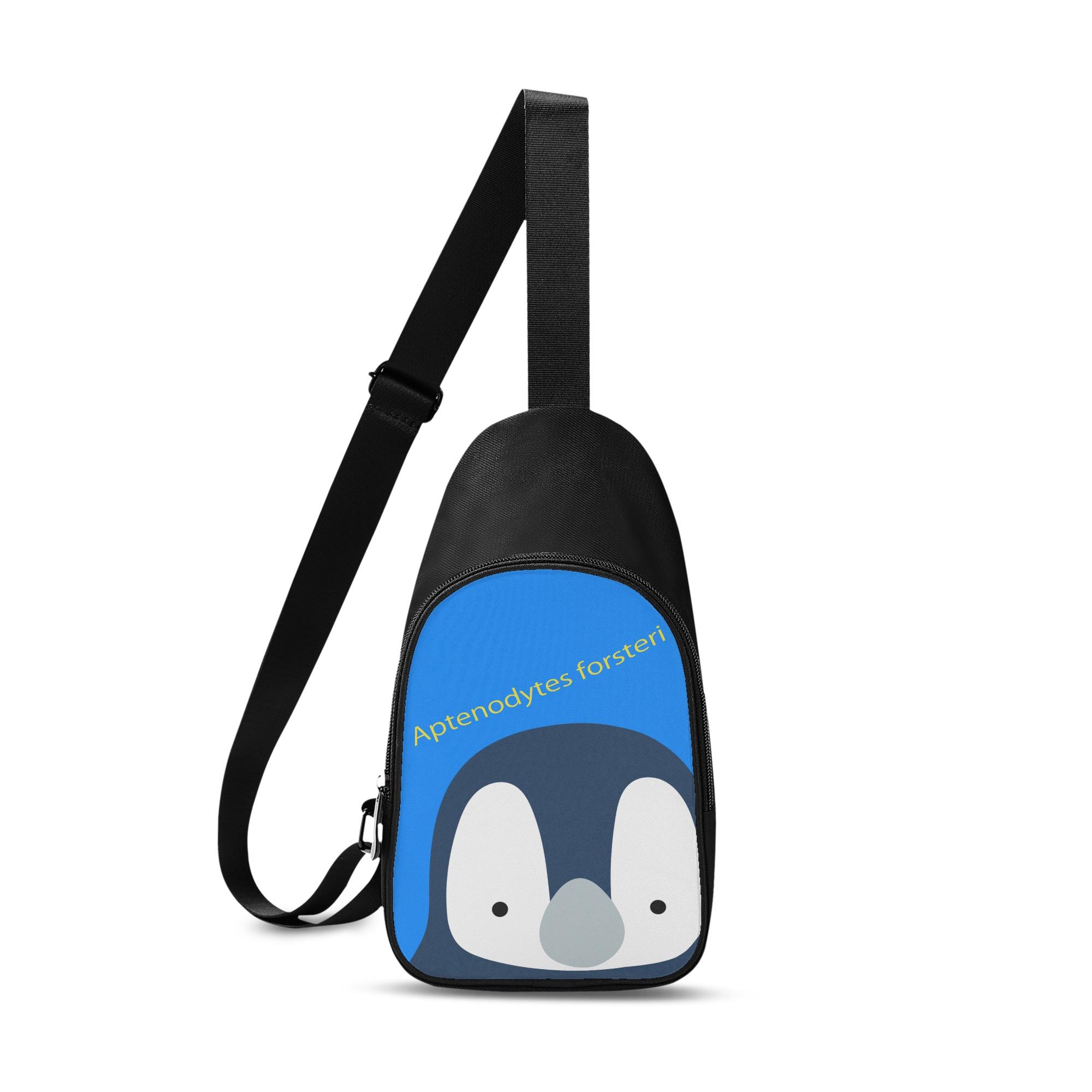 【直送品 同梱不可品】 皇帝ペンギンちゃんを連れてって！(チェストバッグ) チェストバッグ ユニセックス バッグ 動物 斜めがけ コンパクト ちょい持ち ブルー 皇帝ペンギン 生き物 ゆるい