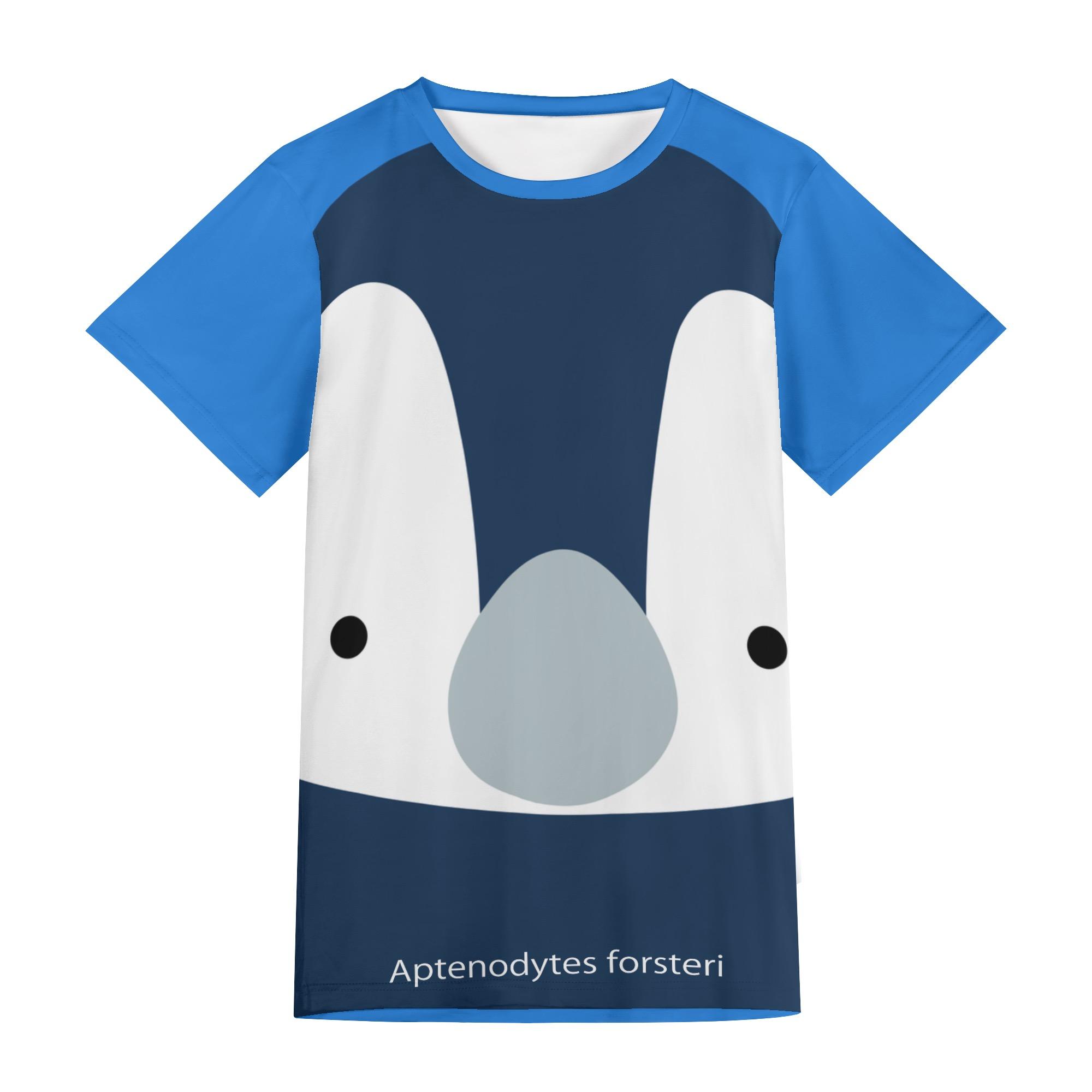 【直送品 同梱不可品】 皇帝ペンギンちゃんのサマーTシャツ(Tシャツ) Tシャツ ユニセックス レディース メンズ 動物 皇帝ペンギン ブルー キャラクター 生き物 ゆるい かわいい cut