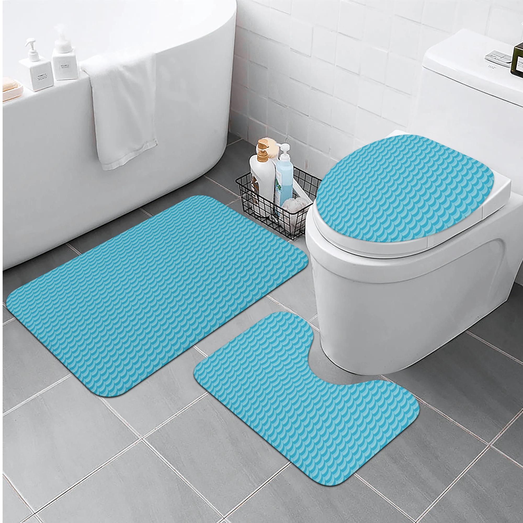 【直送品 同梱不可品】 さざなみ(トイレマットセット) トイレマットセット ユニセックス ホームデコレーション 全て ブルー 水色 サマー 夏 海 爽快 爽やか イメージ cut