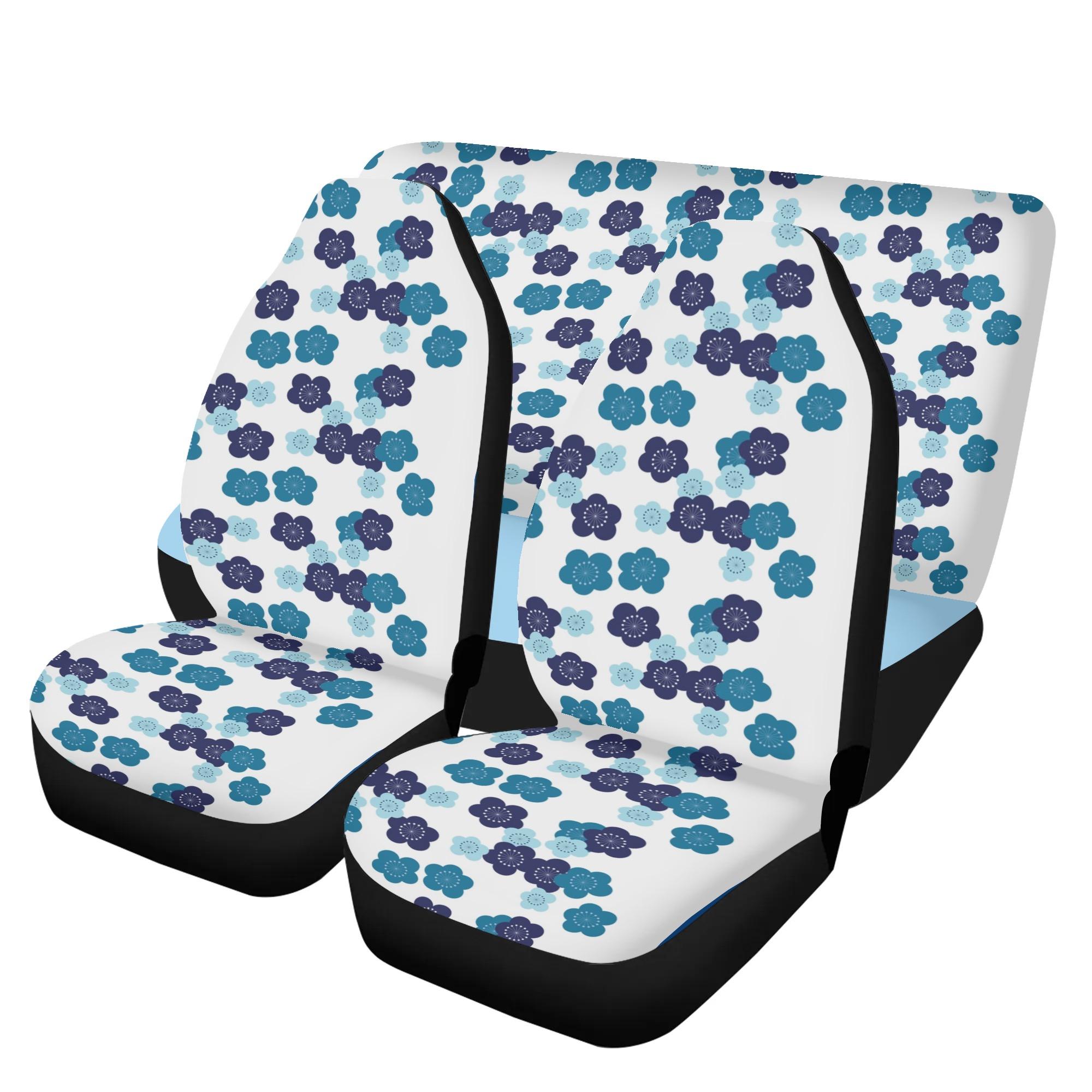 【直送品 同梱不可品】 青梅(カーシートカバーセット) カーシートカバーセット ユニセックス ホームデコレーション 全て カーグッズ ブルー 青 花 梅 青梅 パターン 上品 清楚 シンプル