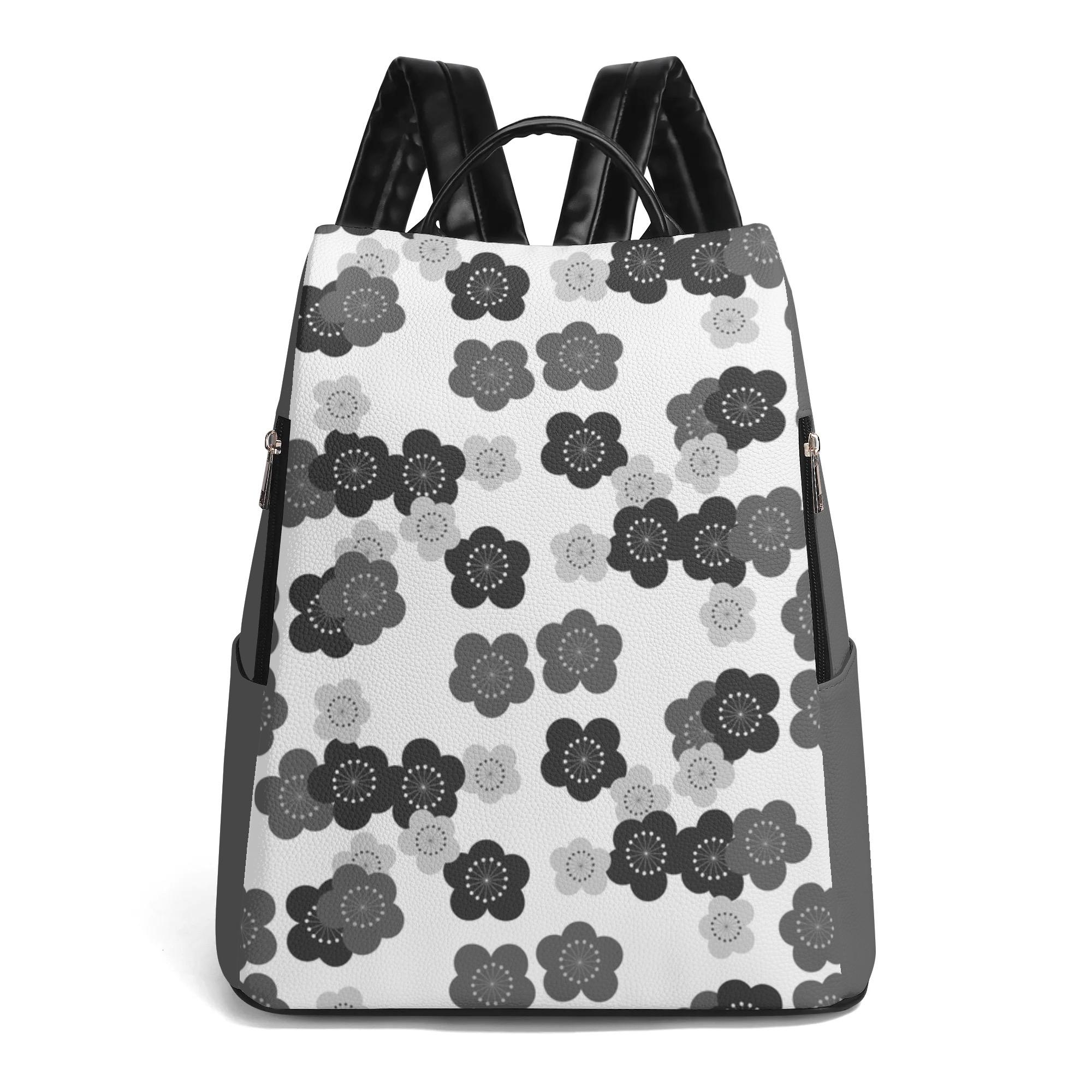 【直送品 同梱不可品】 モノクロ梅(デイパックバックパック) デイパックバックパック ユニセックス バッグ 全て リュック レディース モノクロ ブラック 花 梅 パターン 大人かわいい 洗練