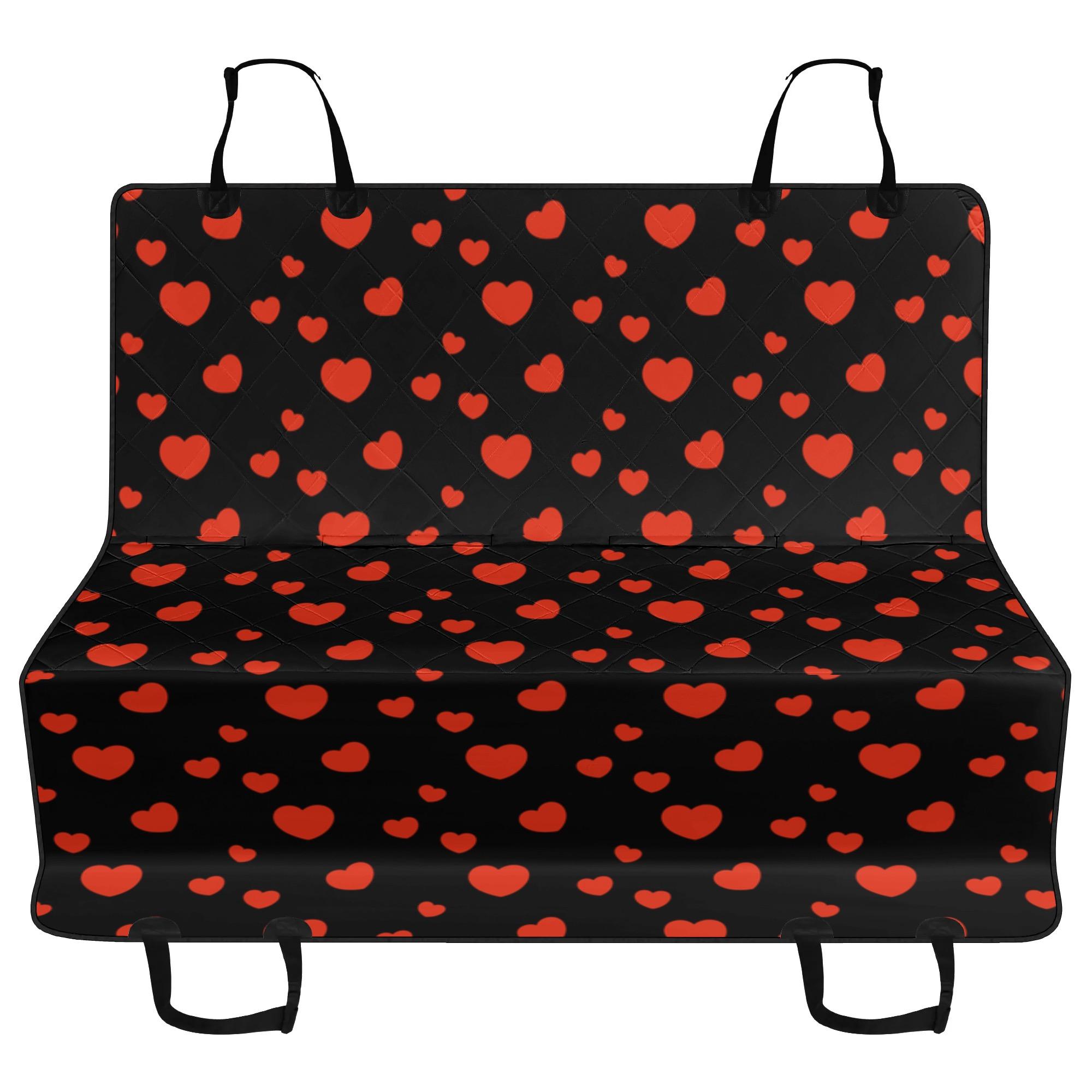 【直送品 同梱不可品】 レディース専用 ハートまみれ(ペットシート) ペットシート ユニセックス ホームデコレーション 全て 衛生的 ペット 動物 生き物 カーグッズ 車内 ブラック レッド