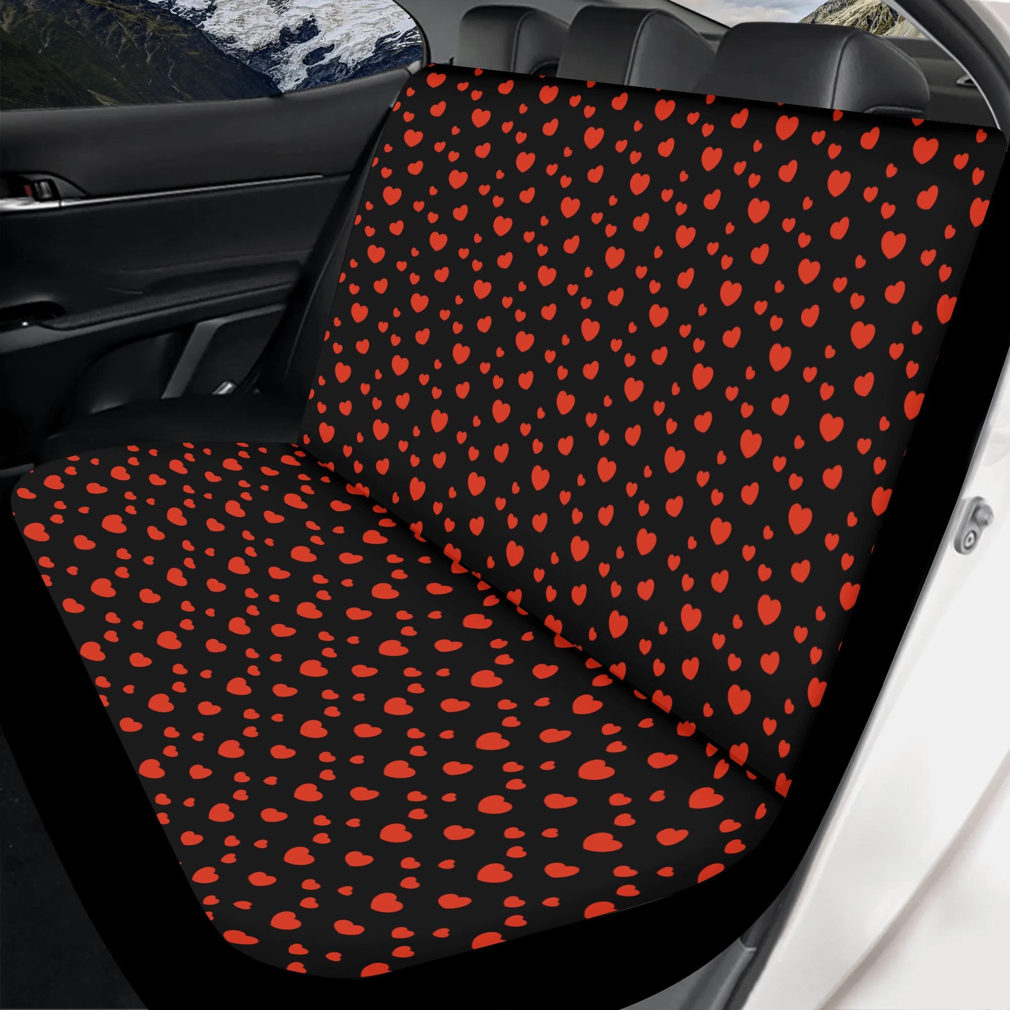 【直送品 同梱不可品】 レディース専用 ハートまみれ(カーシートカバー後部座席) カーシートカバー後部座席 ユニセックス ホームデコレーション 全て カーグッズ レディース ブラック