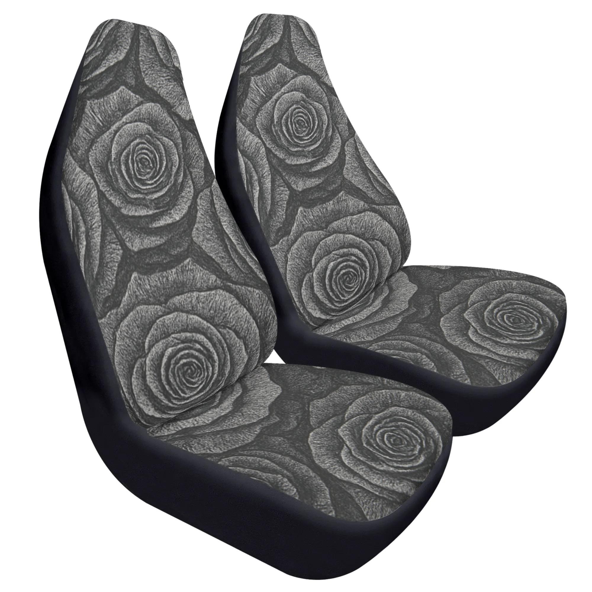 【直送品 同梱不可品】 黒薔薇(ソフトカーシートカバー) ソフトカーシートカバー ユニセックス ホームデコレーション 全て カーグッズ アート モノクロ 薔薇 黒薔薇 レディース cut
