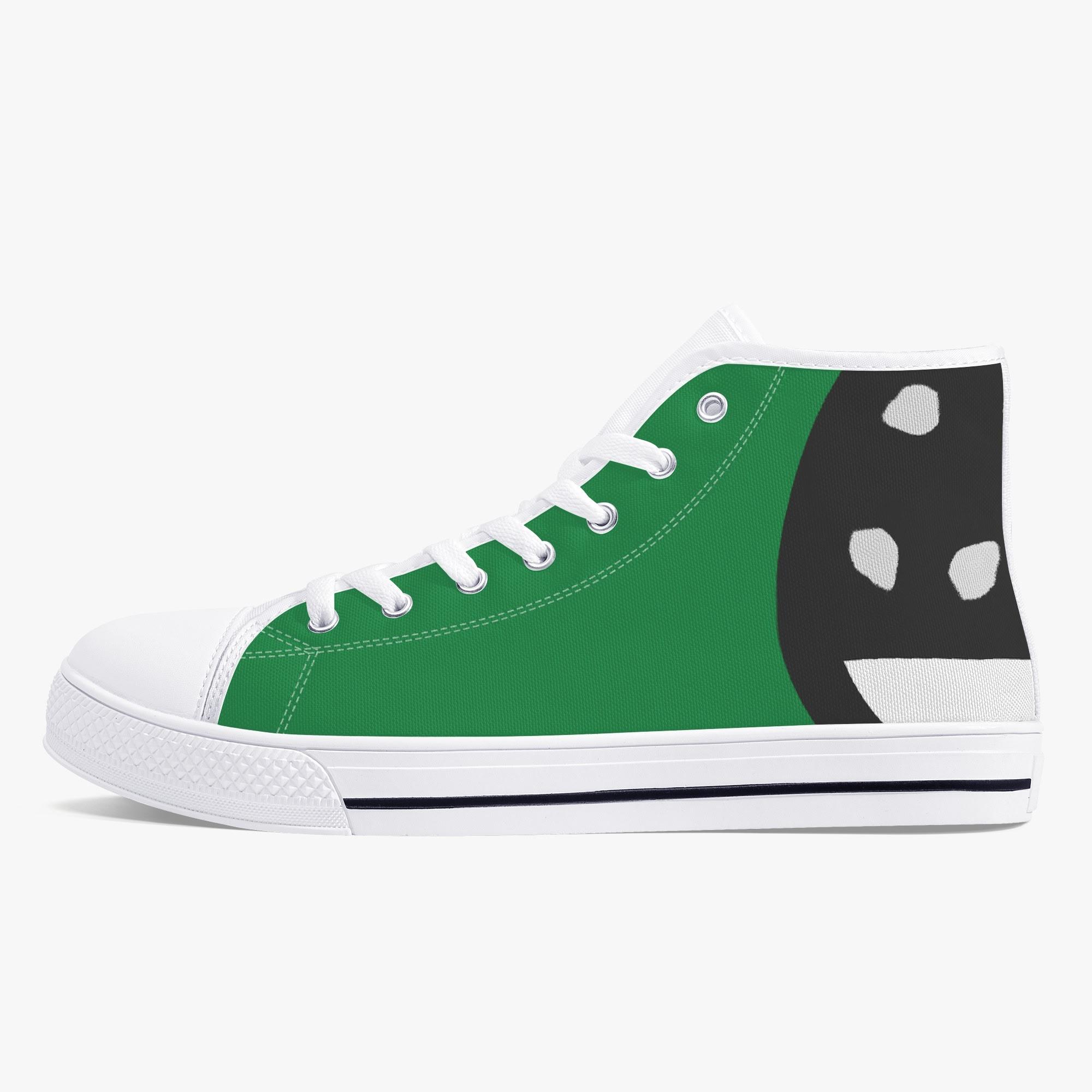 【直送品 同梱不可品】 デザイン16(Green)(ハイカットキャンバスシューズ) ハイカットスニーカー レディース メンズ シューズ アート 抽象画 グリーン系 Michael.K 【受注作成品
