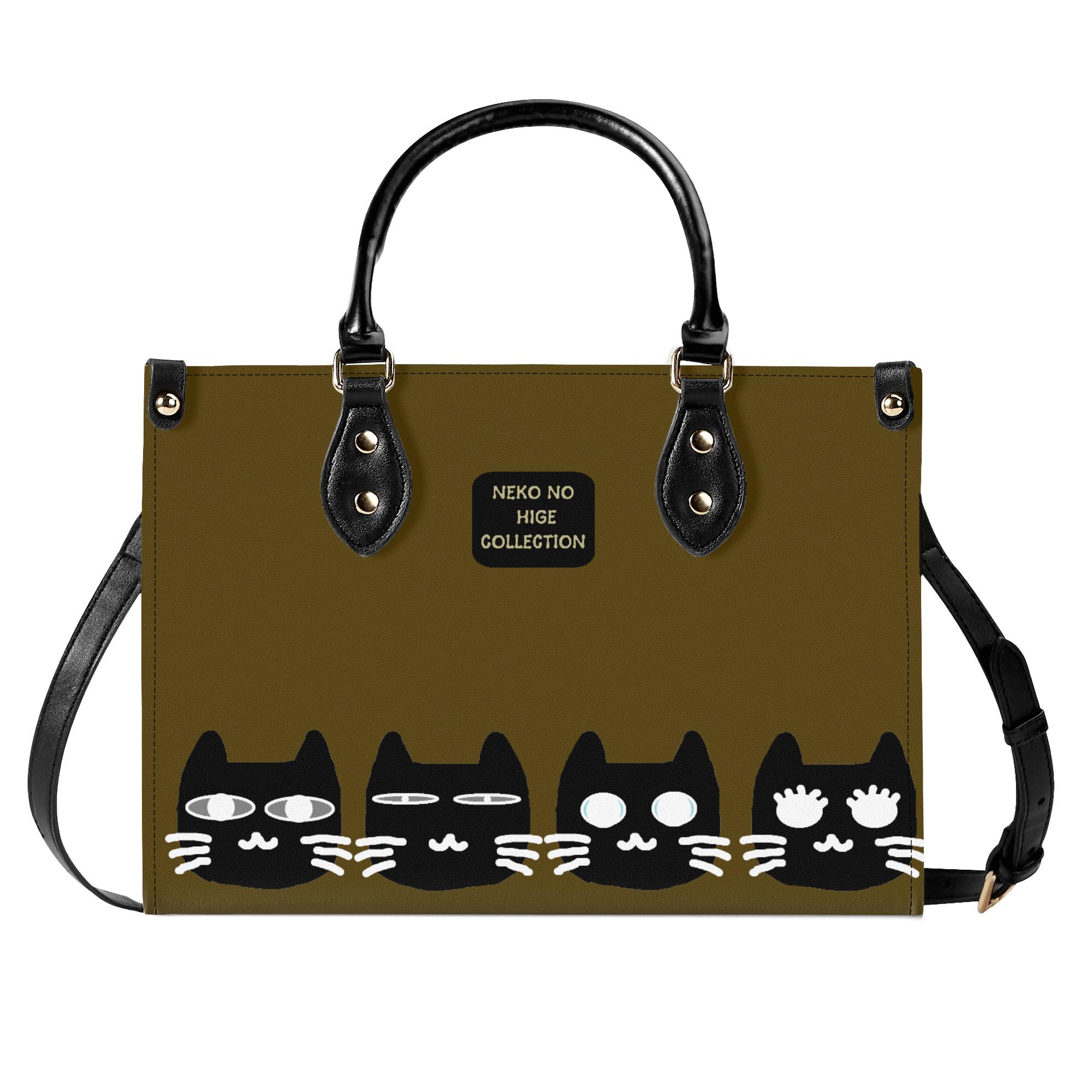【直送品 同梱不可品】 くろくろ本日だい：ねこのひげあつめ。(本革ハンドバック) 本革ハンドバック レディース 御徒面子 毛の荒物 猫 ねこ 車寄せ 入れもの nanaronnicoron