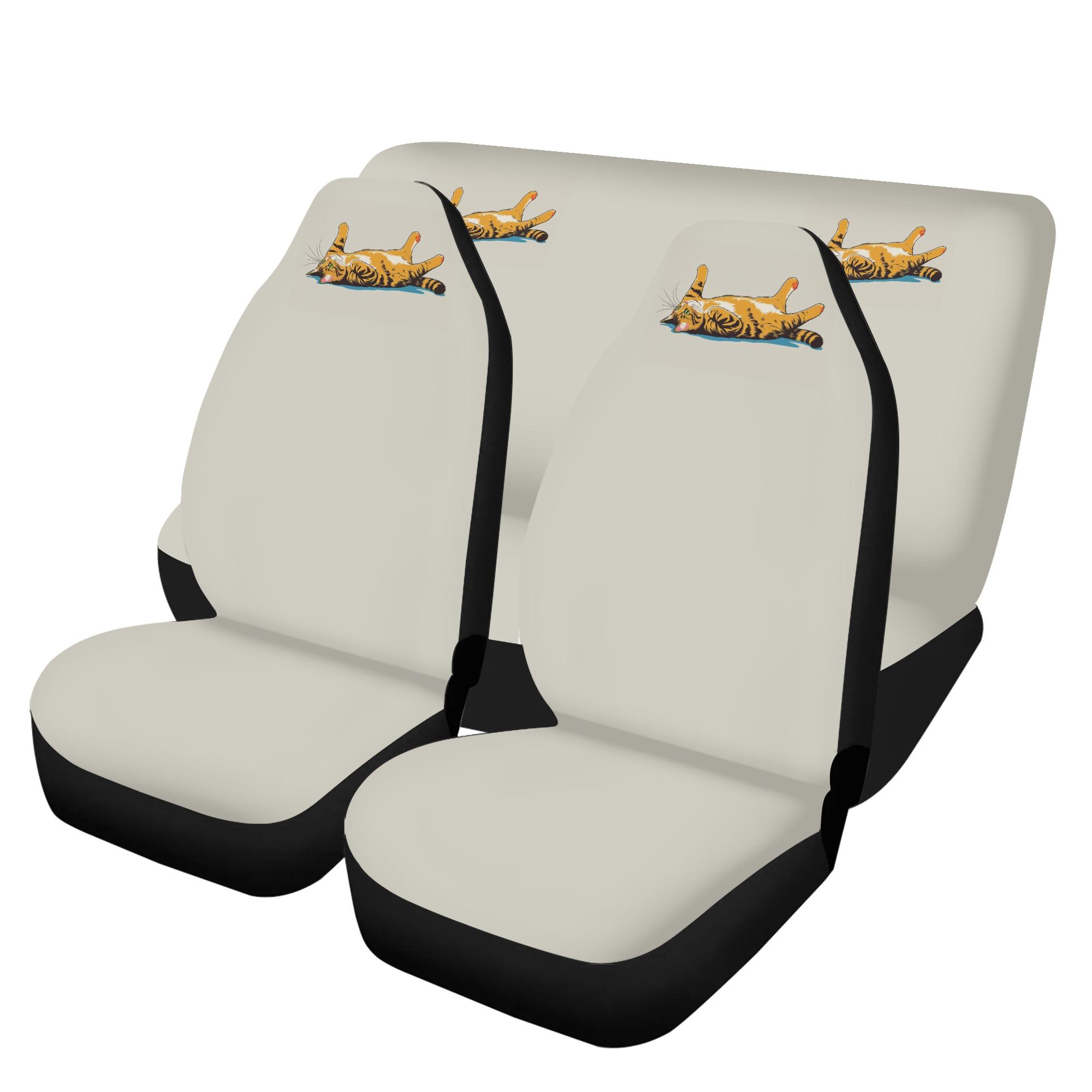 【直送品 同梱不可品】 日焼けしたタビー猫 ? 猫の完全ナリラクゼーション(カーシートカバーセット) カーシートカバーセット ユニセックス ホームデコレーション 動物 猫 バッグ ギフト
