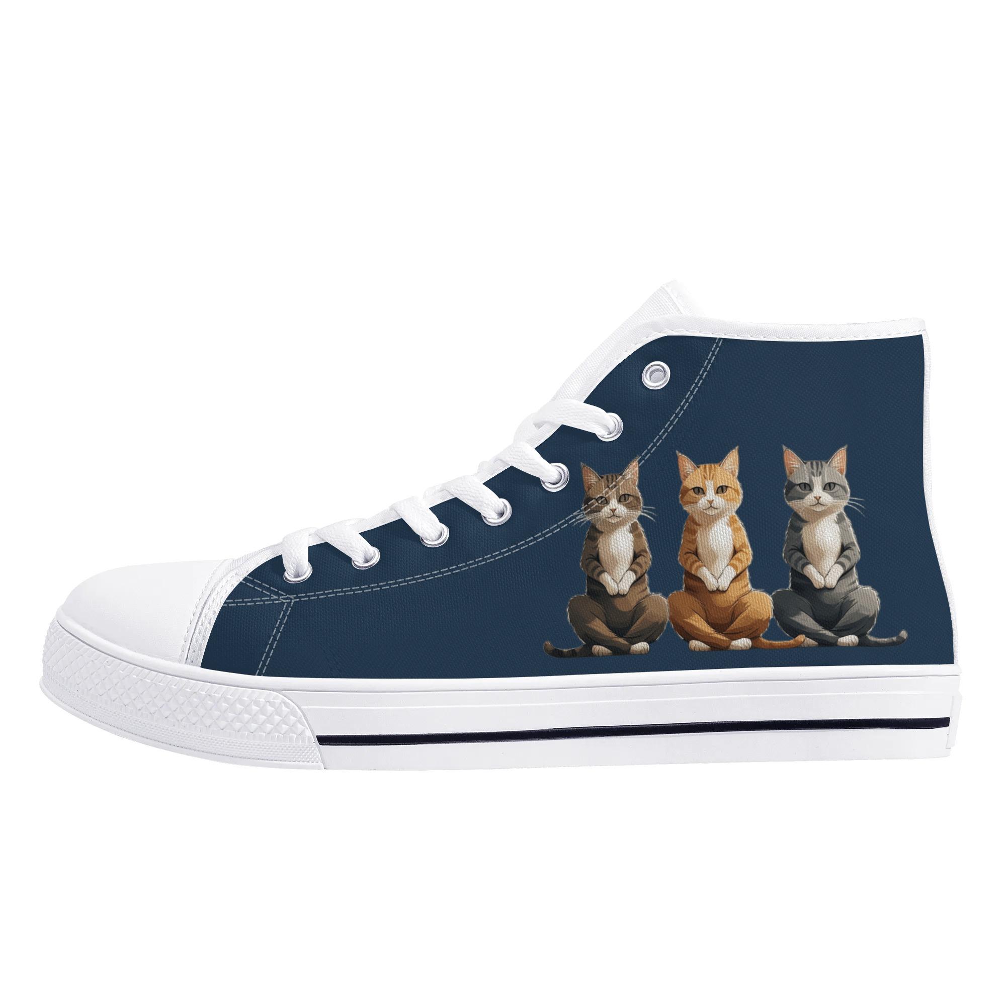 【直送品 同梱不可品】 yogayogayogaねこ：あぐらあぐらあぐら(ハイカットスニーカー) ハイカットスニーカー メンズ レディース シューズ 動物 猫 ギフト 贈り物 普段使い leojiro24 6,088円