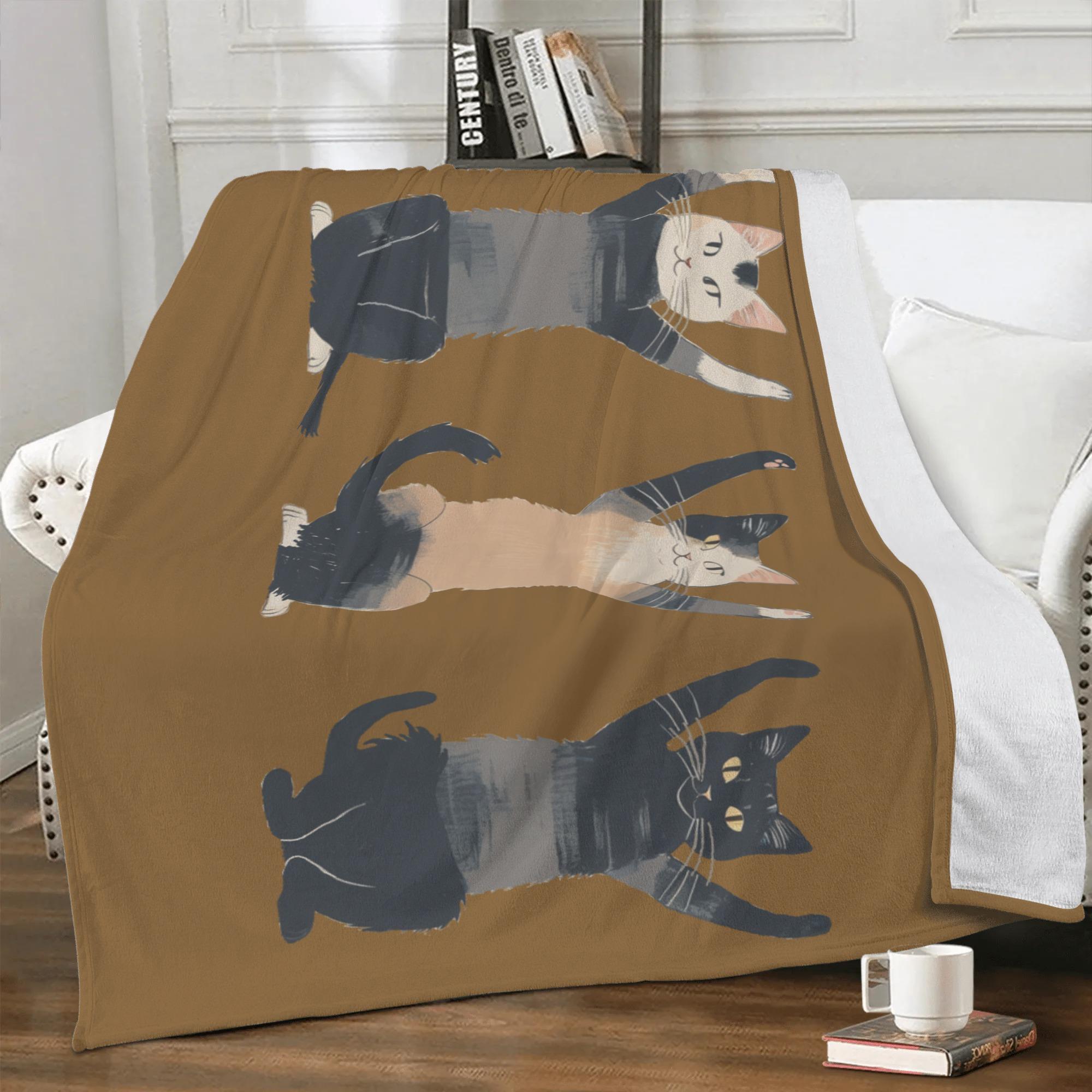 【直送品 同梱不可品】 yogayogayogaねこ：ぱわーあつめるにゃー(ブランケット) ブランケット ユニセックス ホームデコレーション 動物 猫 ギフト 贈り物 普段使い leojiro24