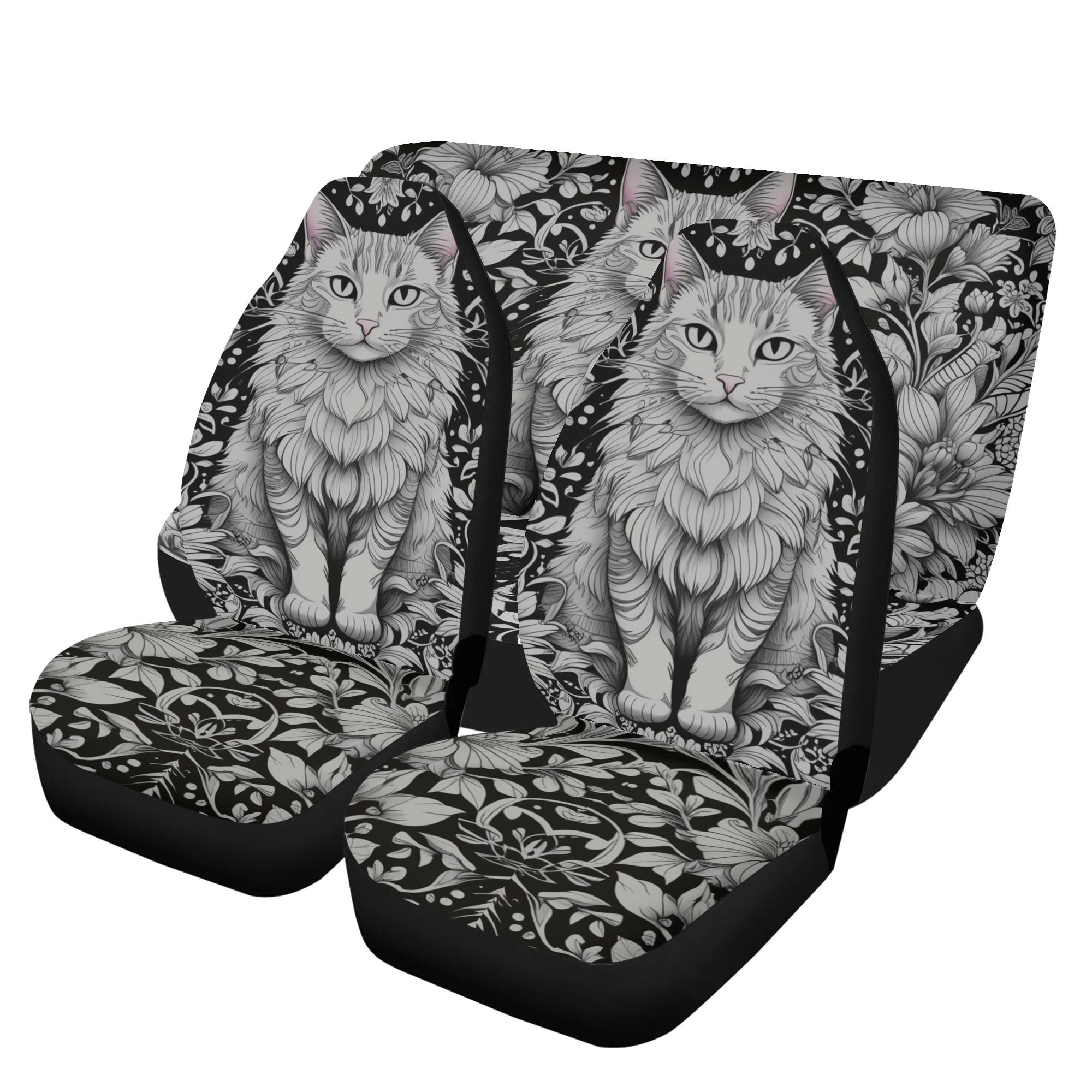 【直送品 同梱不可品】 ぼたにかる長毛猫の庭園(カーシートカバーセット) カーシートカバーセット ユニセックス ホームデコレーション 動物 猫 ボタニカル ギフト 贈り物 普段使い leojiro24｜ロミオニ防災グッズ保存水や食の店