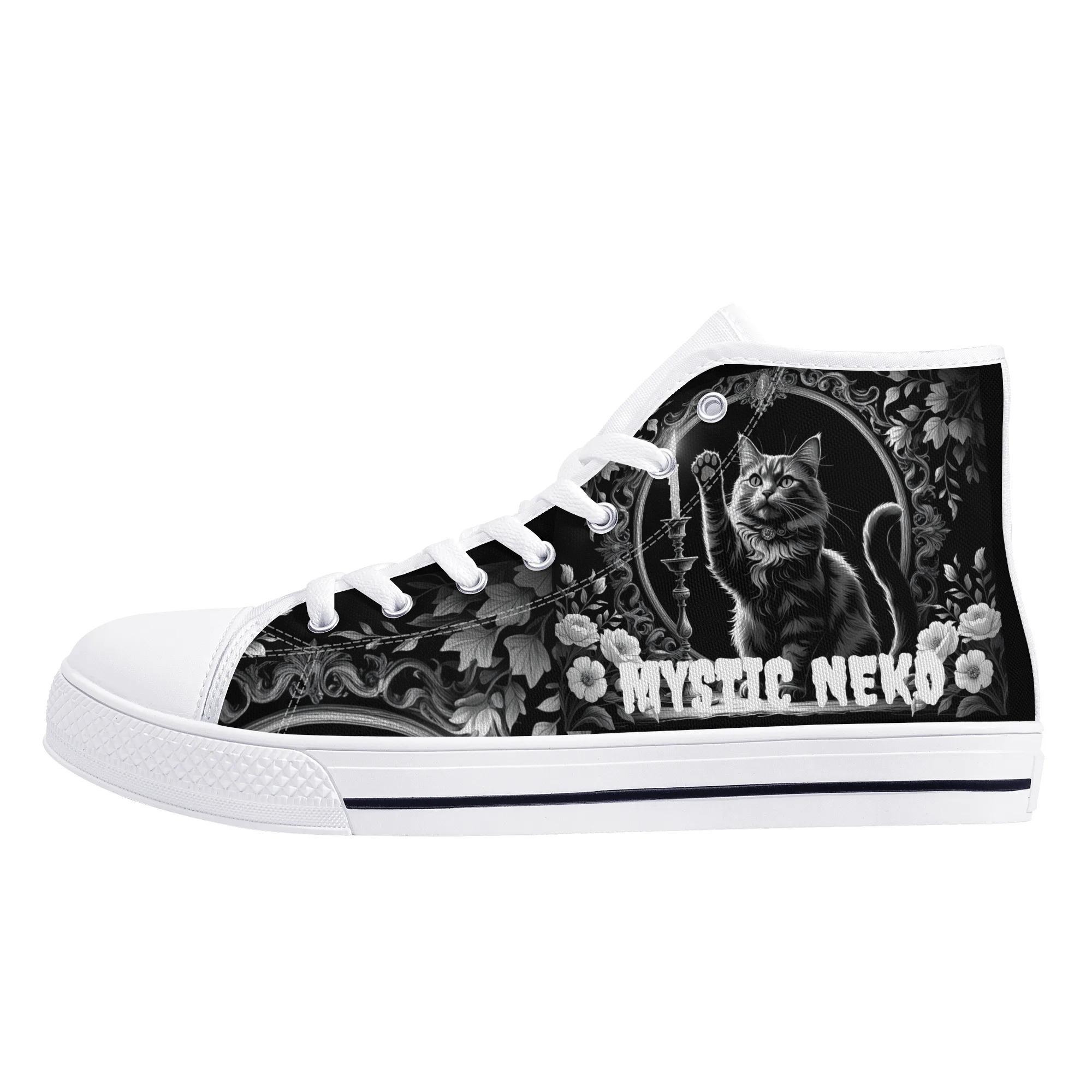 【直送品 同梱不可品】 Mystic Neko(ハイカットスニーカー) ハイカットスニーカー レディース メンズ シューズ 動物 猫 ギフト 贈り物 スニーカー 普段使い スリッポン leojiro24