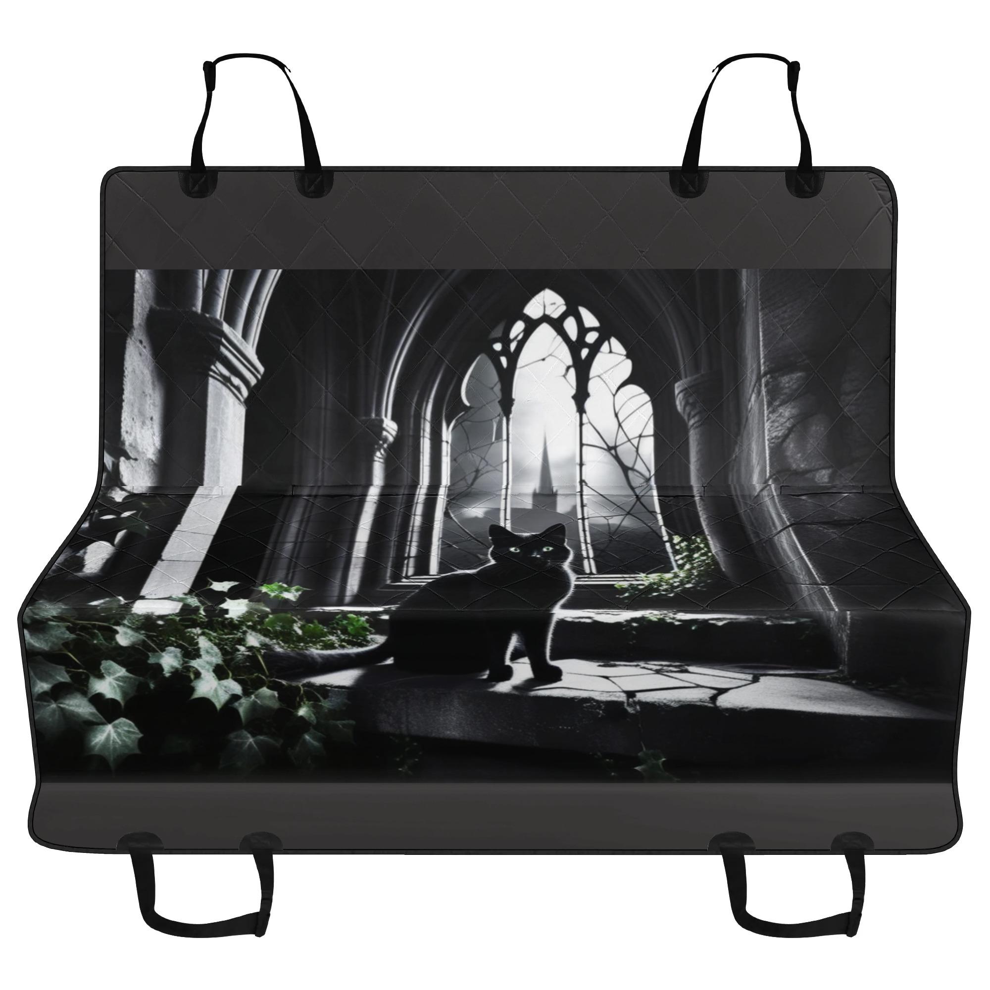 【直送品 同梱不可品】 真夜中の守護者 - ゴシック遺跡の黒猫(ペットシート) ペットシート ユニセックス ホームデコレーション 動物 猫 ギフト ゴシック 贈り物 leojiro24