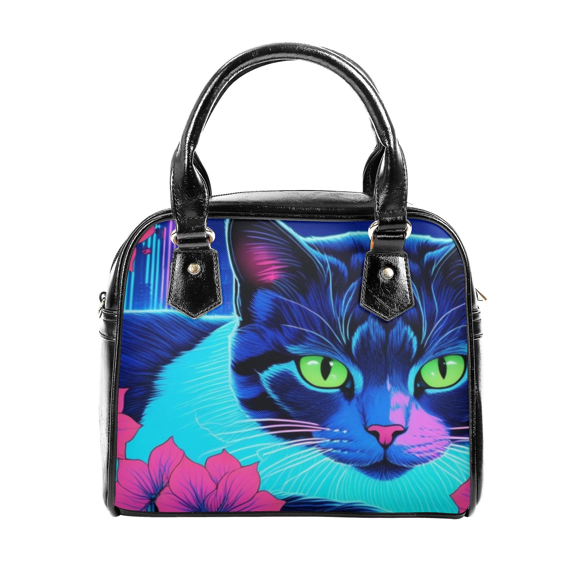 【直送品 同梱不可品】 夕焼けの花とミステリアスな猫(2WAYショルダーバッグ) 2WAYショルダーバッグ レディース バッグ 動物 猫 ギフト 贈り物 普段使い leojiro24 返品キャンセル不可品】