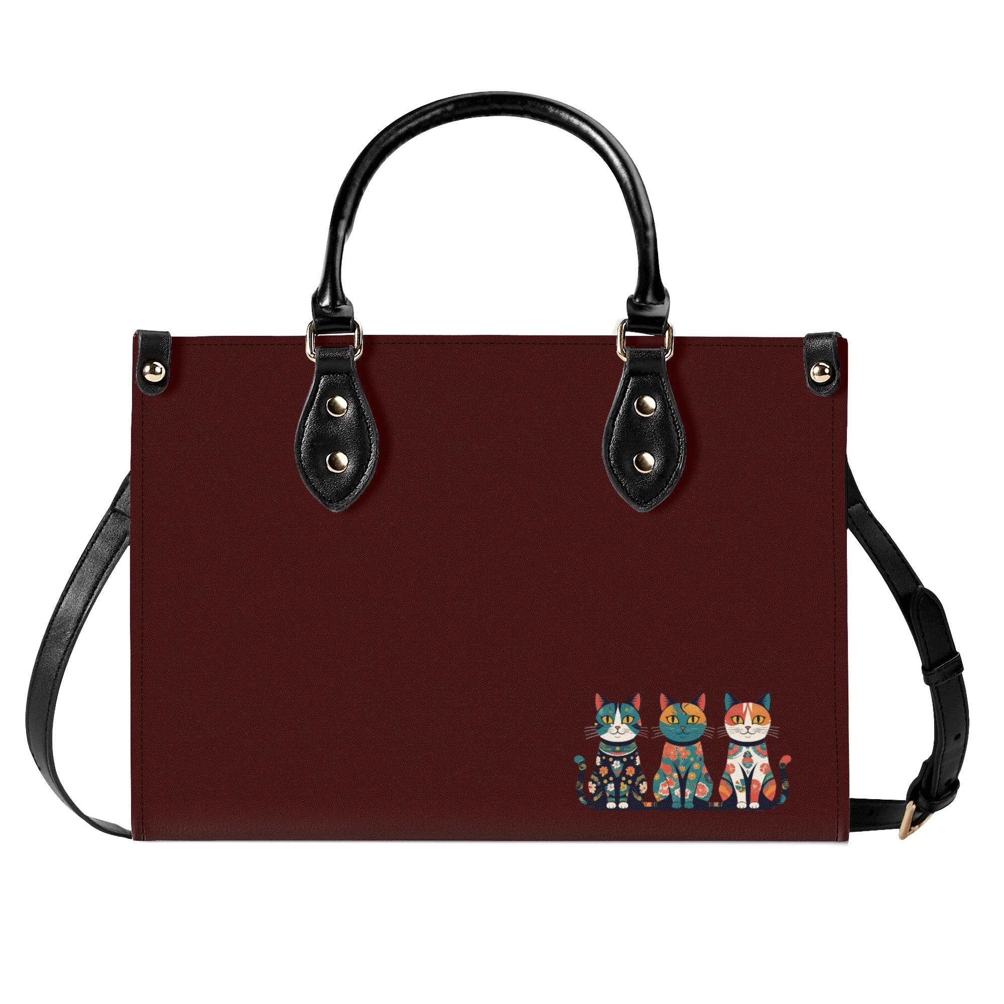 【直送品 同梱不可品】 黒 緑 白の和風花柄猫(本革ハンドバック) 本革ハンドバック レディース 御徒面子 毛の荒物 猫 差し上げ物 差し上げ物 普段使い走り leojiro24 返品とり止める不可品】