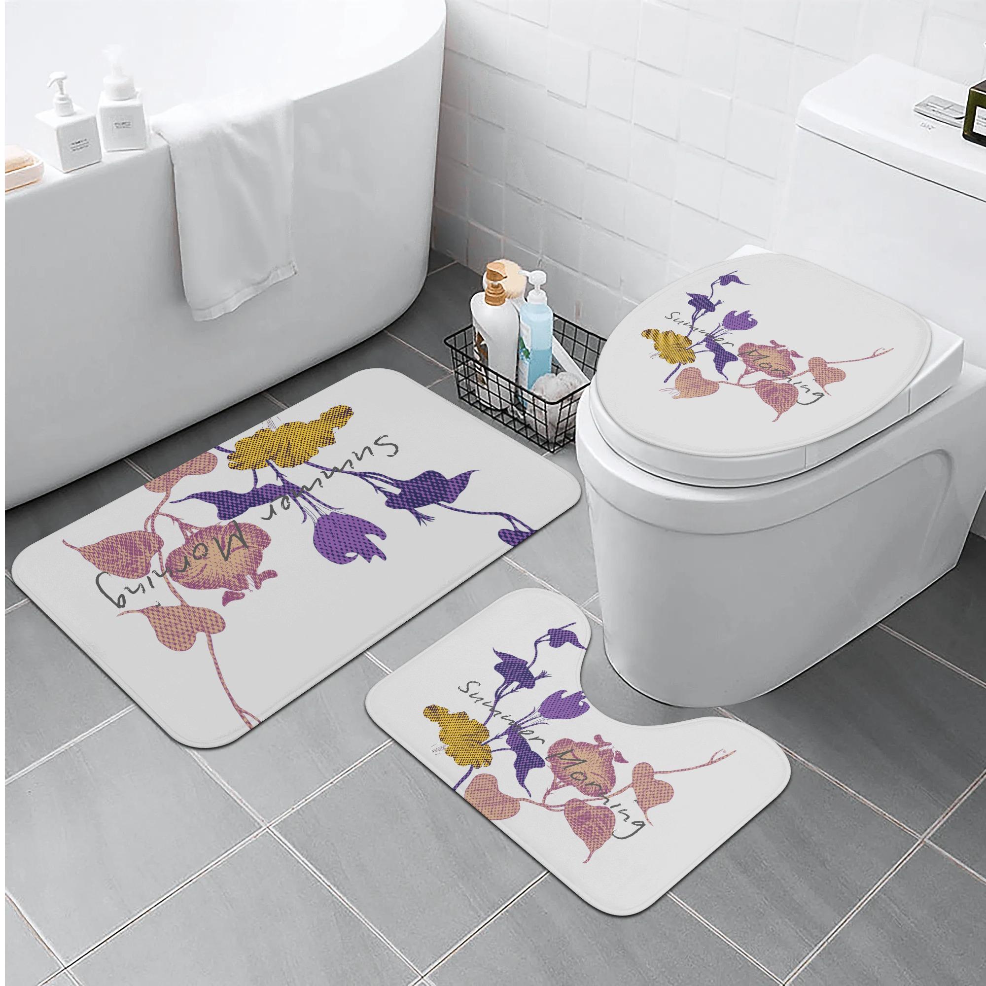 【直送品 同梱不可品】 夏の朝に 朝顔と(トイレマットセット) トイレマットセット ユニセックス ホームデコレーション 全て ピンク 花柄 紫 夏 イエロー 朝顔 朝 Summer サマー ポップアート