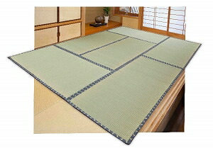 【直送品・大感謝価格 】 畳式い草上敷き 3畳 約174&times;261cm 代引不可・同梱不可・返品キャンセル・割引不可 カーペット インテリア 雑貨 グッズ 畳式い草上敷き 3畳 約174&times;261cm送料無料｜ロミオニ防災グッズ保存水や食の店
