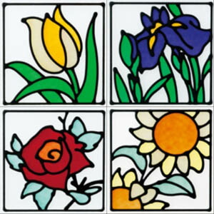 【直送品・大有りがたさ必要経費 】Pretty Series プリティーシリーズ KGミニステンドグラス 200×200粍 ステンドグラス-花・ガーデン・DIY