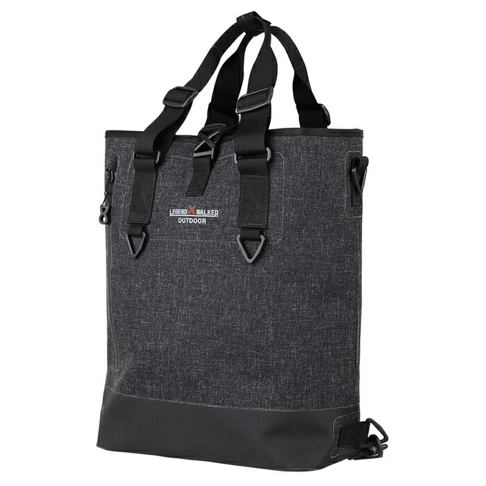 【直送品・ヘルシ価格 】防水仕様縦型トートバッグ LEGEND WALKER OUTDOOR WATERPROOF BAG 9502-40 ブラック/ベージュ|ロミオニ防災グッズ保存水や食の店