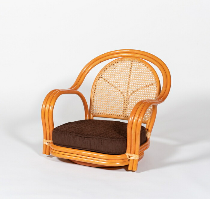 【直送品】ラタン回転椅子 ロータイプ RCH14 籐100% 57×60×54cm【ヘルシ価格】インテリア 家具 椅子 イス チェア ファニチャー|ロミオニ防災グッズ保存水や食の店