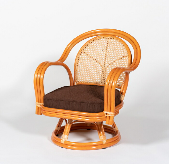 【直送品】ラタン回転椅子 ミドルタイプ RCH15 籐100％ 57×60×68cm【ヘルシ価格】インテリア 家具 椅子 イス チェア ファニチャー