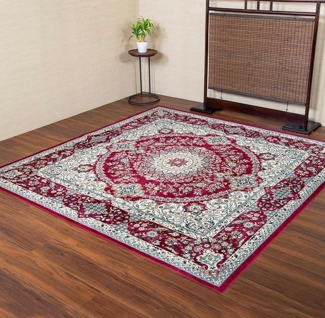 【直送品】ベルギー製モケット織カーペット ロイヤル2 195×195cm レッド/グリーン/ベージュ R1487622RE/R1487622GN/R1487622BE【ヘルシ価格】インテリア マット カーペット じゅうたん 絨毯