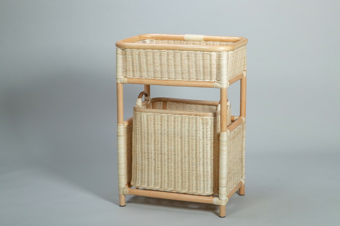 【直送品】籐ランドリーBOX GNM559NA 50&times;36&times;69cm カゴサイズ38&times;25&times;40cm【ヘルシ価格】インテリア 家具 収納家具 ランドリーボックス バスケット｜ロミオニ防災グッズ保存水や食の店