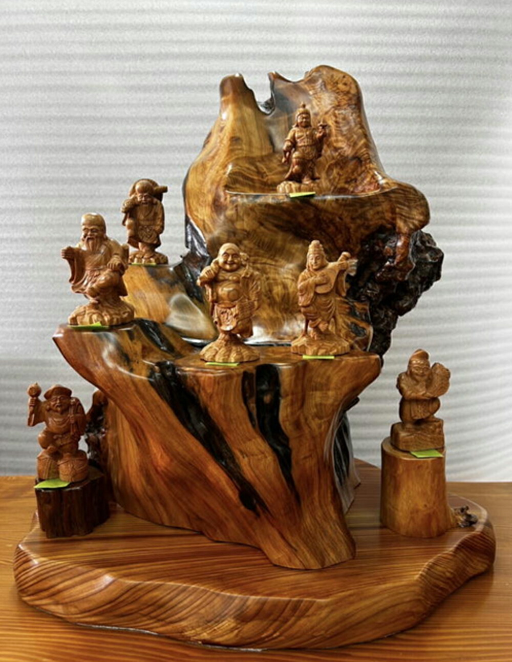 神木屋久杉 七福神 No.1199【返品キャンセル不可品】【ヘルシ価格】 置物 七福神 屋久杉 彫刻師 泊健一