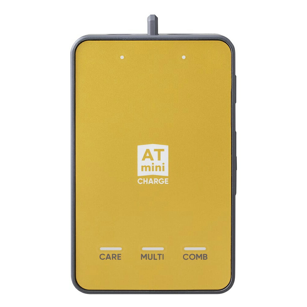 AT-mini CHARGE エーティーミニ チャージ イエローゴールド【倉庫直送h】【ヘルシ価格】 マッサージ器 マッサージ アスリート ATmini史上最少 軽量 コンディショニング ケア ポータブル・マイクロカレント 充電式 12時間稼働 コンパクト 2チャンネル 出力タイプ