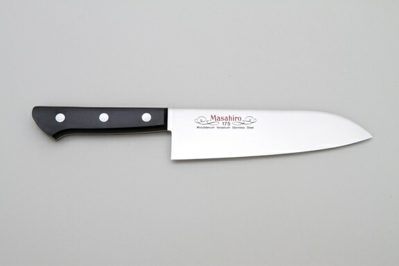 正広作 MV黒合板包丁 三徳型175mm【倉庫直送h】 キッチン用品 調理器具 包丁 ナイフ 三徳包丁