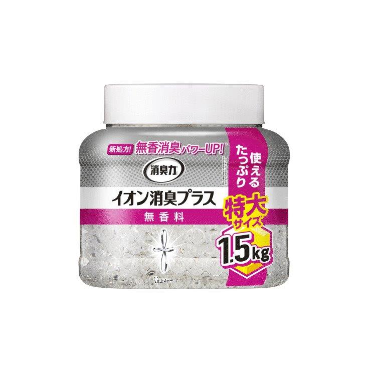 【6個セット】消臭力クリアビーズイオン消臭P特大本体 1.5kgx6個セット【ヘルシ価格】 部屋用 消臭剤 消臭ビーズ 無香タイプ 大容量