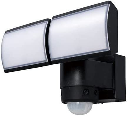 DX アンテナ LEDセンサーライト 2灯型 黒モデル DSLD20C2【倉庫直送】 LED センサーライト 360&deg;検知 常夜灯 5秒間点滅 点灯時間設定可能 防犯 照明 ライト｜ロミオニ防災グッズ保存水や食の店