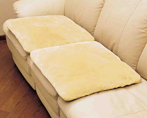 【直送品・大感謝価格】ムートン座布団 53&times;53cm 2枚組 ベージュ/グレー DZL1860153-2P｜ヘルシー救急ＢＯＸ